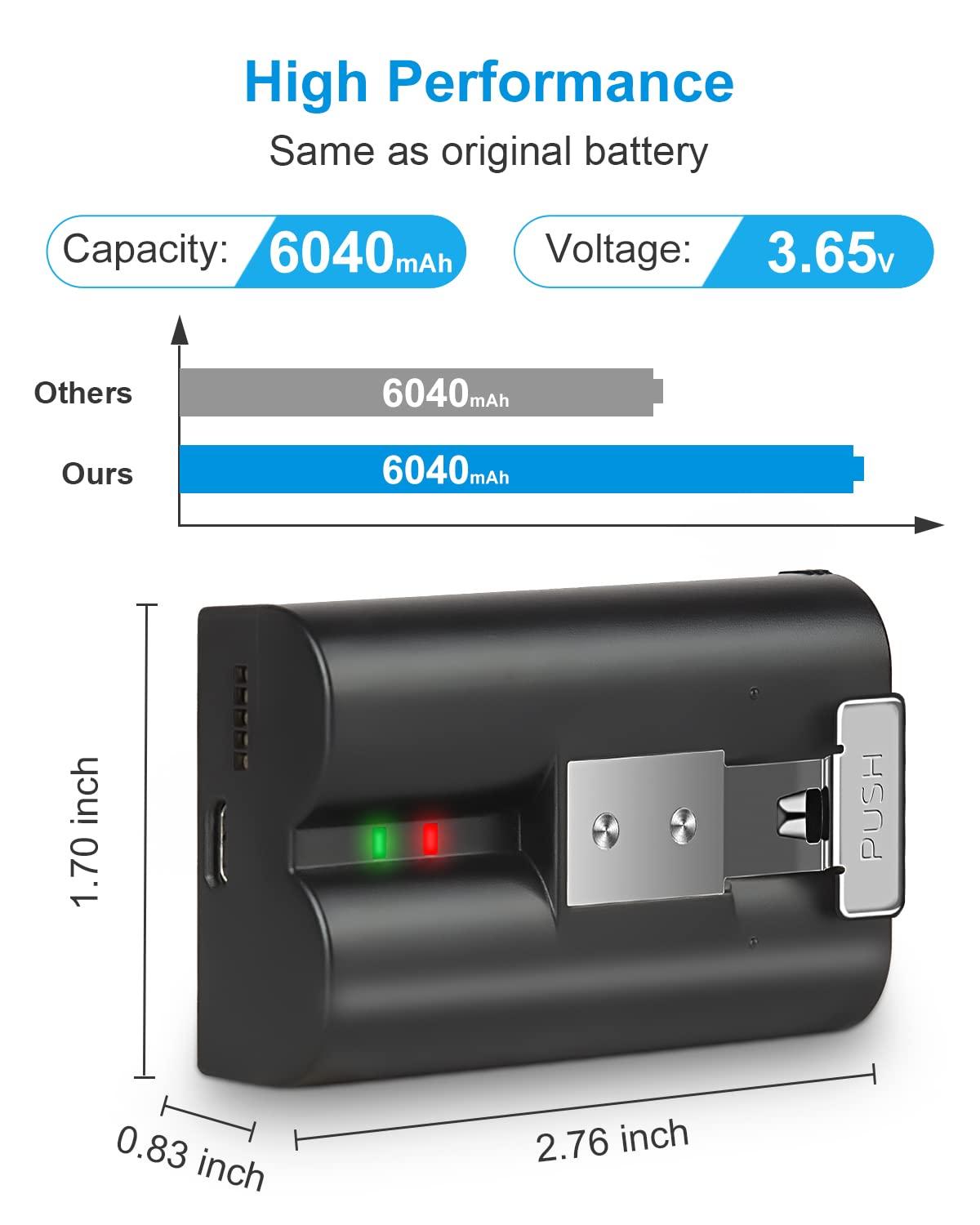 2Pack Replacement for Ring Battery Compatible with Ring-Doorbell-Camera 2/3/4/3plus, Stick Up Camera (2nd and 3rd Gen), Also for Spotlight Cam and Peephole Cam, Rechargeable 3.65V 6040mAh Battery - Image 3