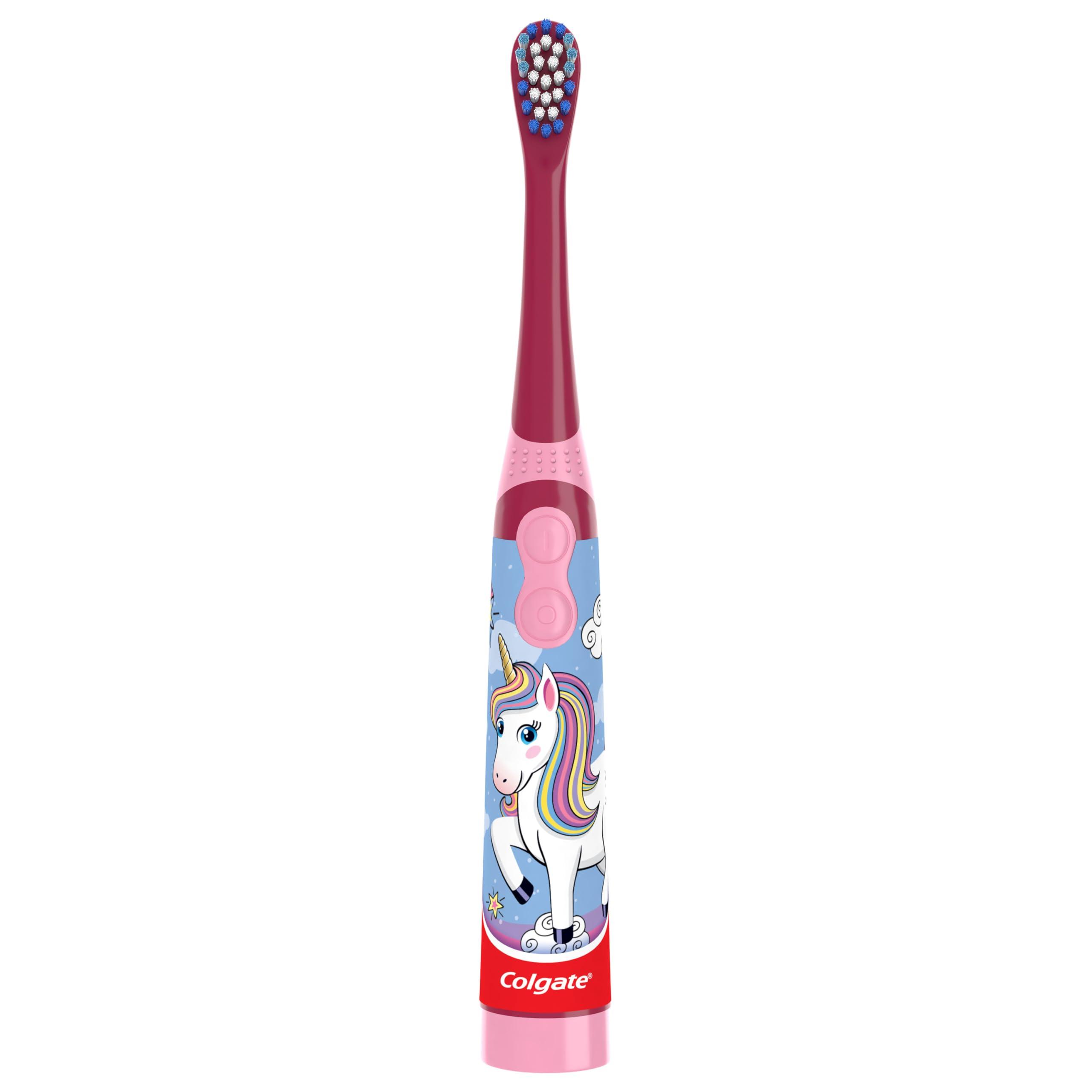 Colgate Kids Battery Powered Toothbrush, Unicorn, Extra Soft Toothbrush, Ages 3 and Up, 1 Pack - Image 3