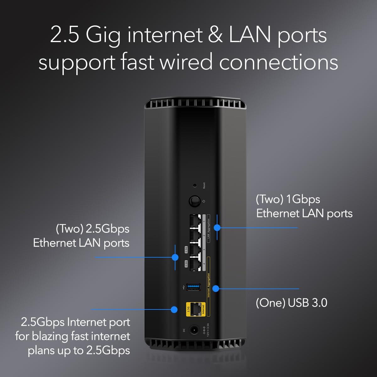 NETGEAR Nighthawk Tri-Band WiFi 7 Router (RS300) - Security Features, BE9300 Wireless Speed (up to 9.3Gbps) - Covers up to 2,500 sq. ft., 100 Devices - 2.5 Gig Internet Port - Image 5