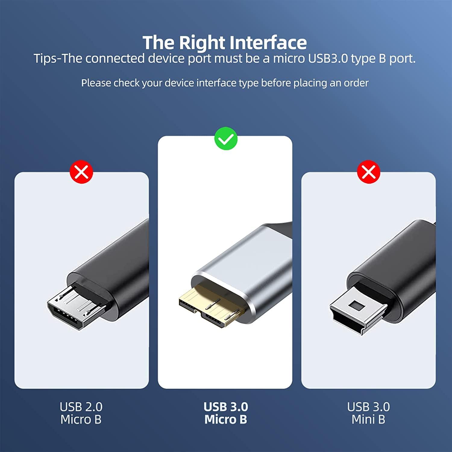 CLAVOOP USB 3.0 Micro B Cable 1.5 FT, External Hard Drive Cable 5 Gbps High-Speed USB A to Micro B Cord Compatible for Seagate Xbox One Toshiba WD Western Digital Hard Drive - Image 3