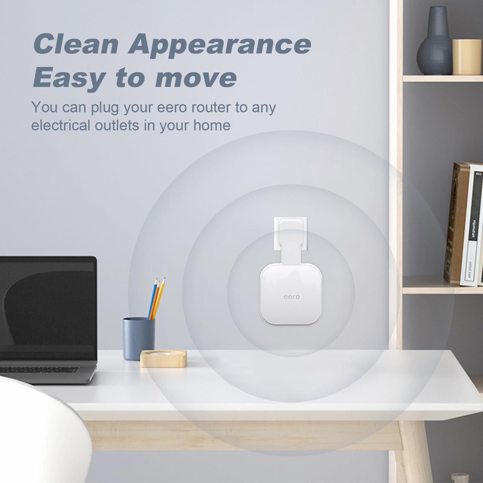 Wall Mount Holder for eero Pro 6e/Pro 6, No Messy Wires, Space Saving, Outlet Wall Stand Bracket Compatible with eero Pro 6e/Pro 6 Mesh Wi-Fi System Extender Router (3 Pack) - Image 3