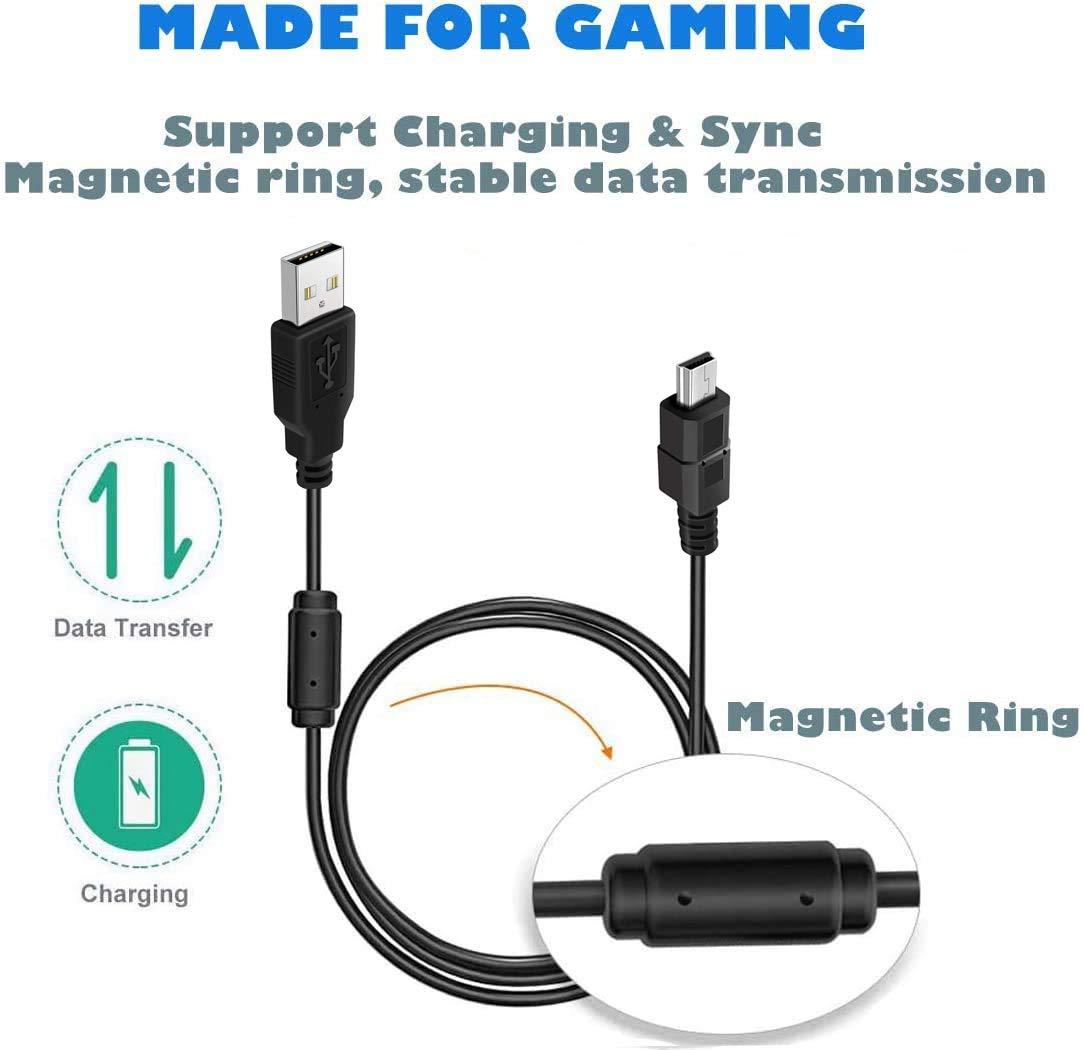 BATSOEASY 2 Pack 10ft PS3 Controller Charging Cable, USB 2.0 Type A to Mini B Cable Sync Cord for Sony PlayStation 3 / PS3 Slim/PS Move Controllers, Cell Phones, Digital Cameras, TI-84 Plus CE etc - Image 2