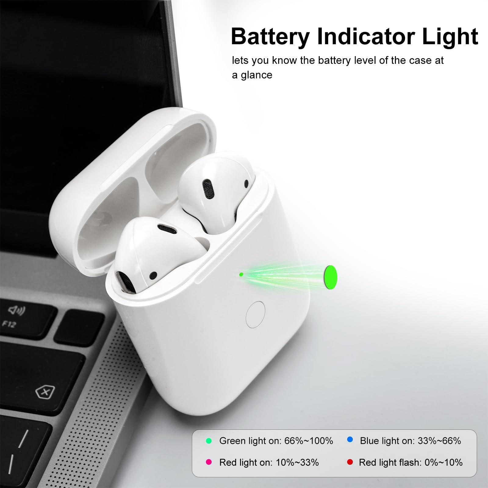 Wireless Charging Case Compatible with AirPod 2 1, Air Pod Charger Case Replacement with Bluetooth Pairing Sync Button, No Earbuds,White - Image 5