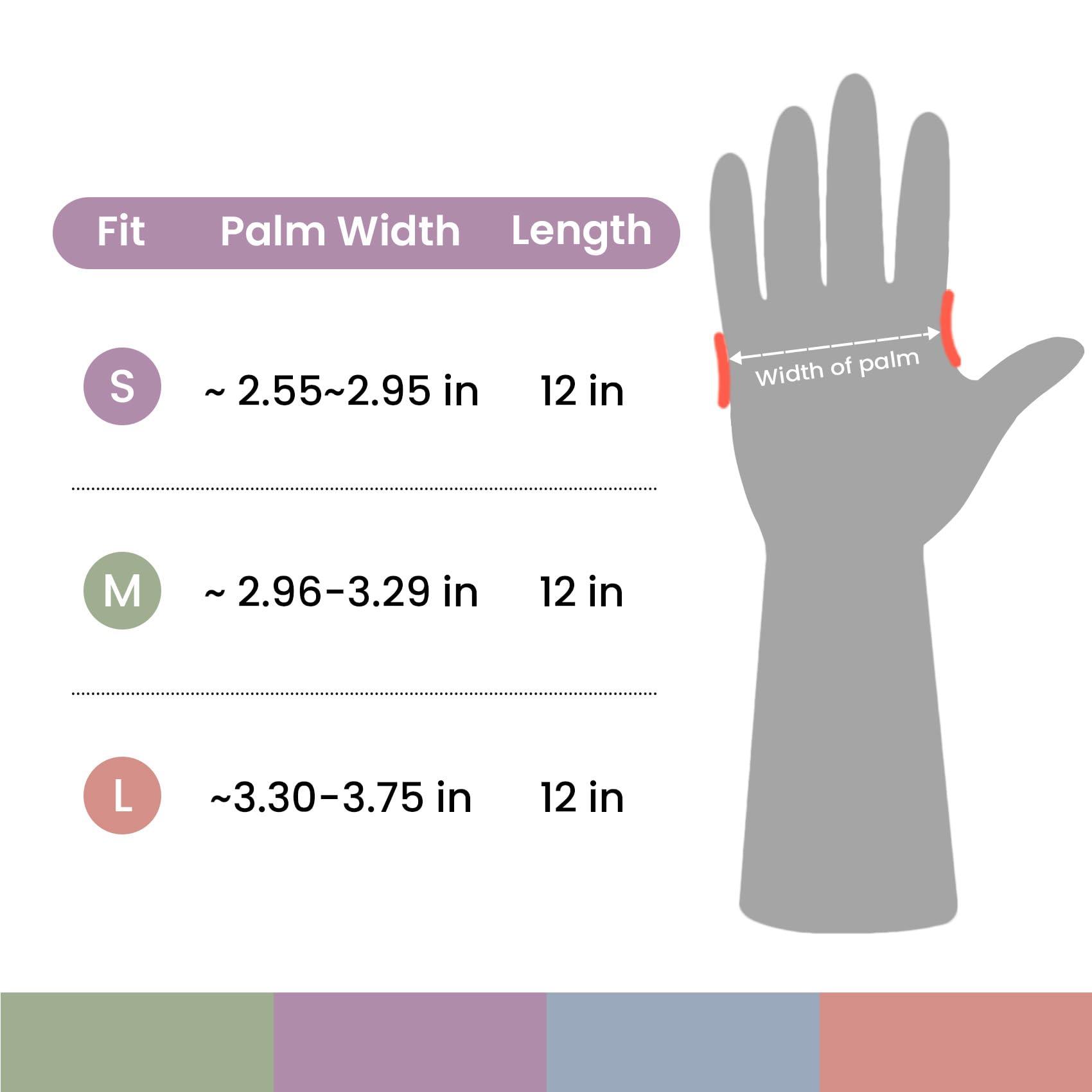 Rubber Cleaning Gloves for Dishwashing, 4 Pairs Reusable Kitchen Gloves for Washing Dishes and Household Cleaning, Colorful Dish Gloves with Flocked Lining and Non-Slip Grip, Pefect for Woman Men - L - Image 7