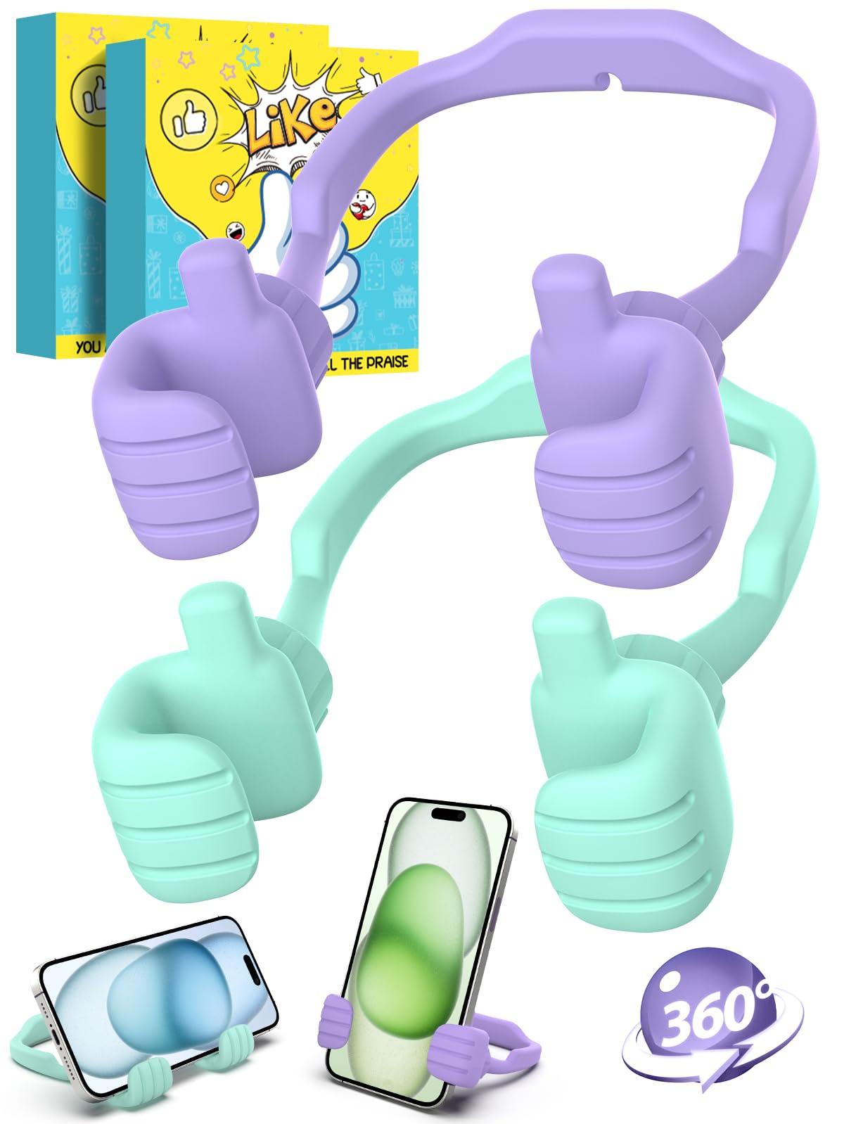Cell Phone Stand Thumbs Up Lazy Phone Stand - 2 Pack Phone Holder 2025 College Graduation Gifts for Her Him Cellphone iPhone Stand for Desk Birthday Gifts for Teens Girls Boys Adults Women Men Wife