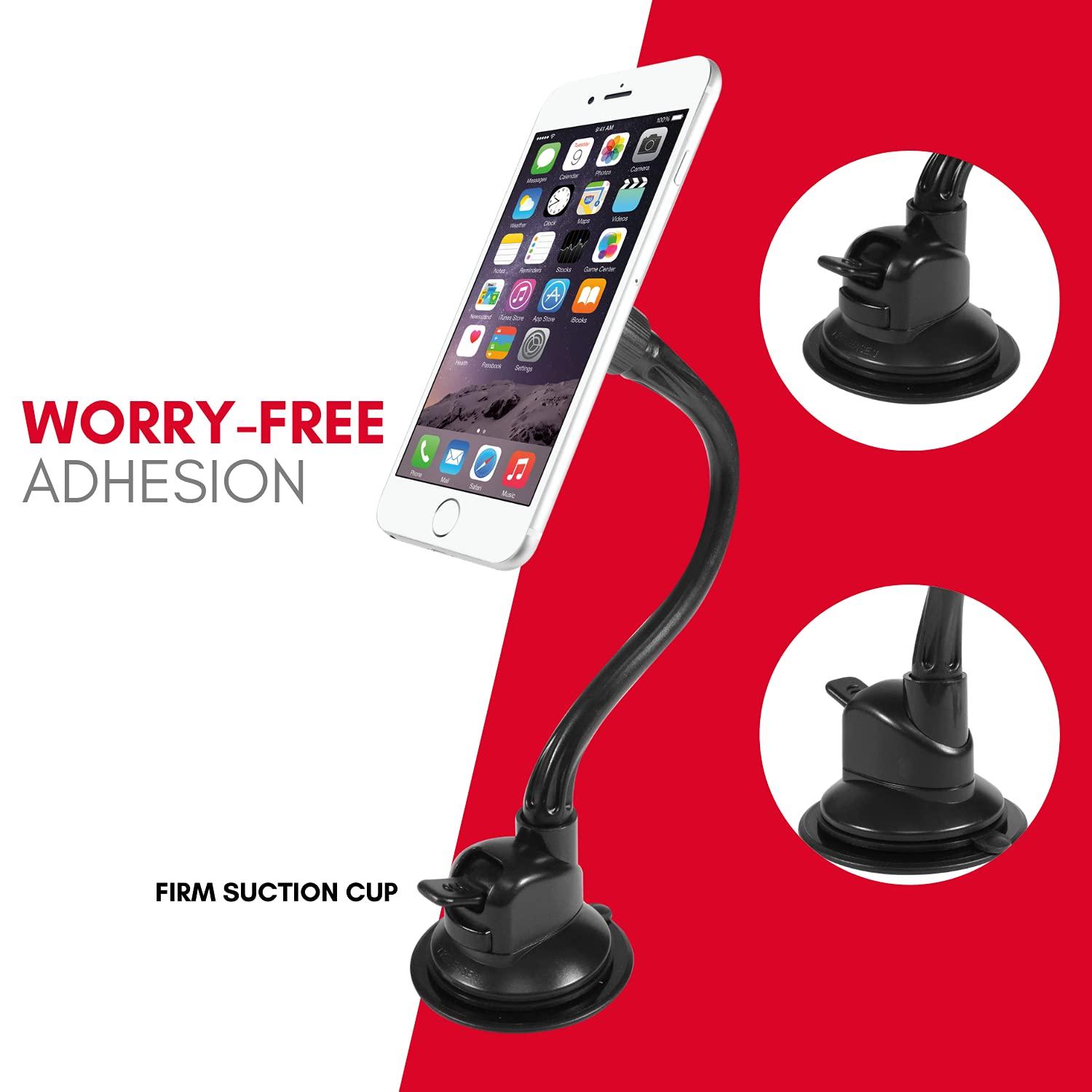Macally Windshield Phone Mount for Car Magnetic - Suction Cup Window Mount Phone Holder with 8" Long Gooseneck Arm & Super Strong Magnet Mount for Smartphone and iPhone - Image 8