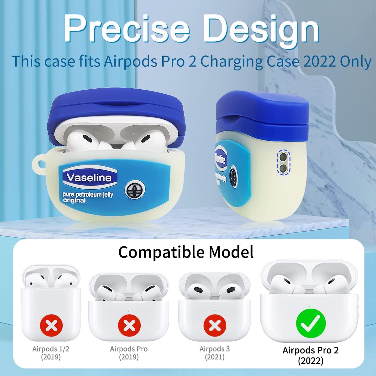 WQNIDE Case 9 in1 Cute Kawaii Vaselin Cartoon Funny for Apple Airpods Pro 2 New 2022 Case with Keychain Lanyard Soft Silicone Protective Skin Cover for Women Boys - Image 3
