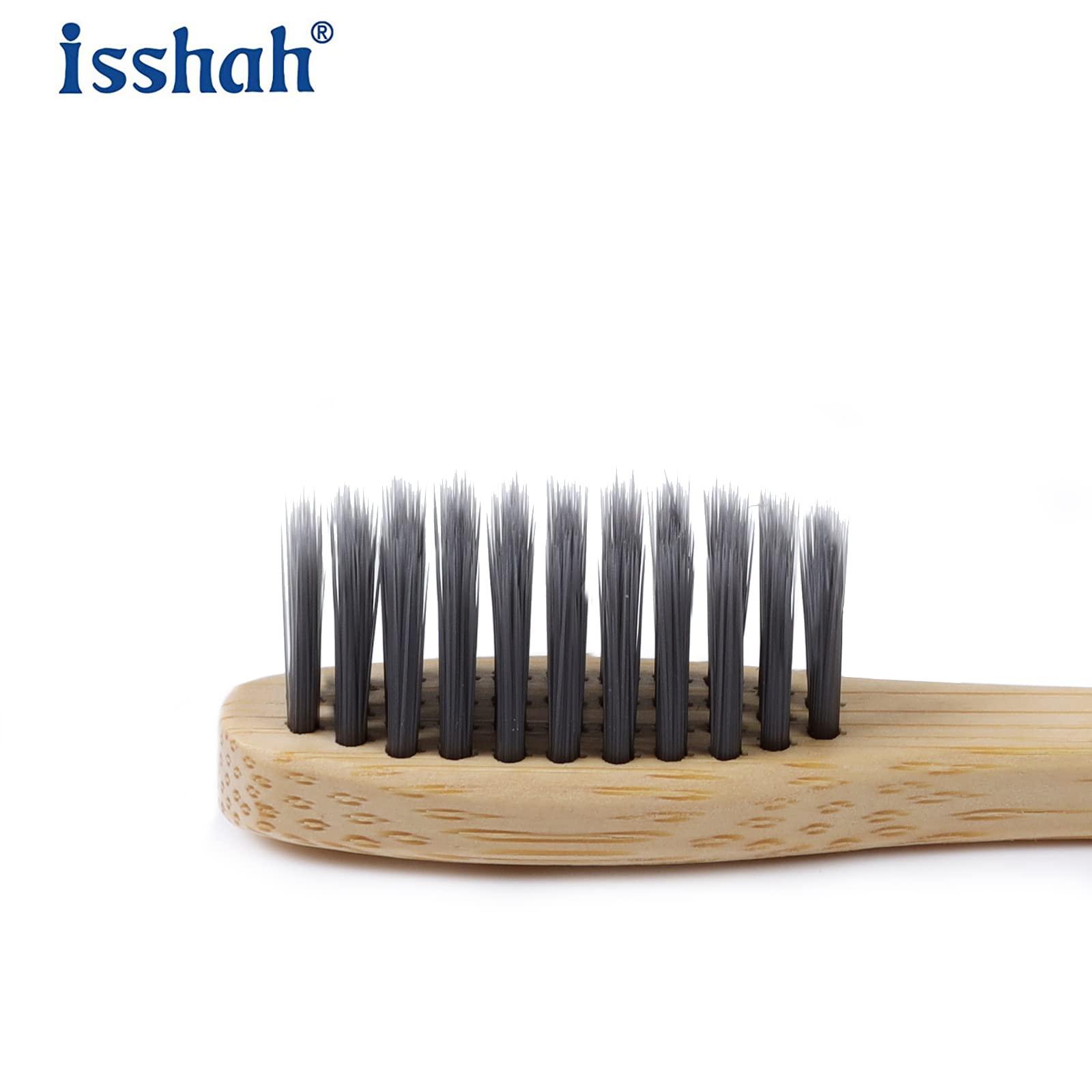 Isshah Biodegradable Eco-Friendly Natural Bamboo Charcoal Toothbrushes, FSC Certified and PETA Approved - 12 Count - Image 3
