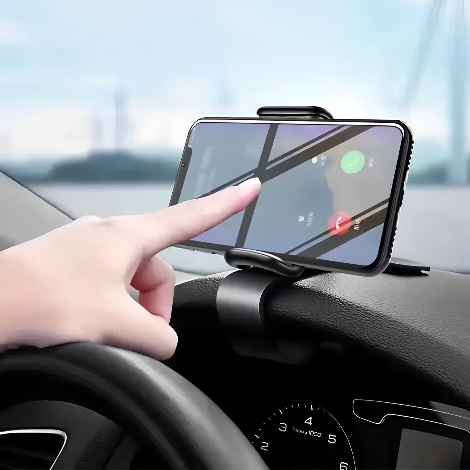 ushemi 【The Safest】 Car Dashboard Phone Clip Holder, 360 Degree Rotation Dash Multifunctional Car Dashboard Mobile Phone Holder Mount Stand Compatible with 4-7 Inch Smartphones - Image 9