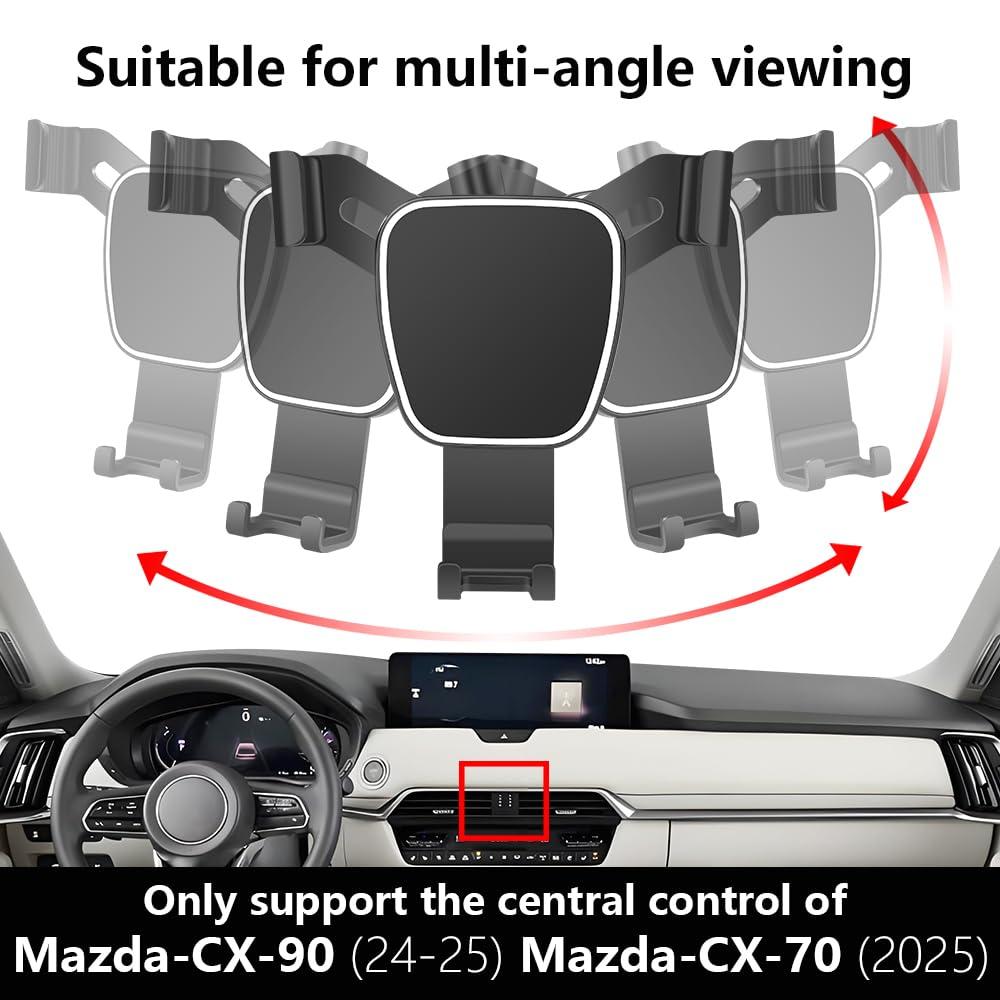LUNQIN Car Phone Holder for Mazda CX-90 2024 2025，CX-70 2025 Auto Accessories Navigation Bracket Interior Decoration Screen Dash Board Smartphone Cellphone Mobile Cell Phone Mount case - Image 5