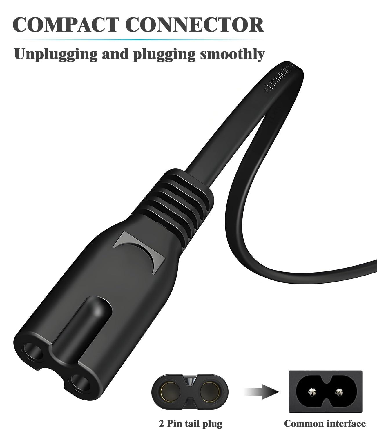 AC Power Cord for JBL PartyBox 710 1000 100 110 120 320 200 300 310 Encore On-The-Go Speaker JBL Soundbar 9.1 5.1 3.1 2.1 Replacement 2 Prong Charger Charging Cable 6 Feet - Image 2