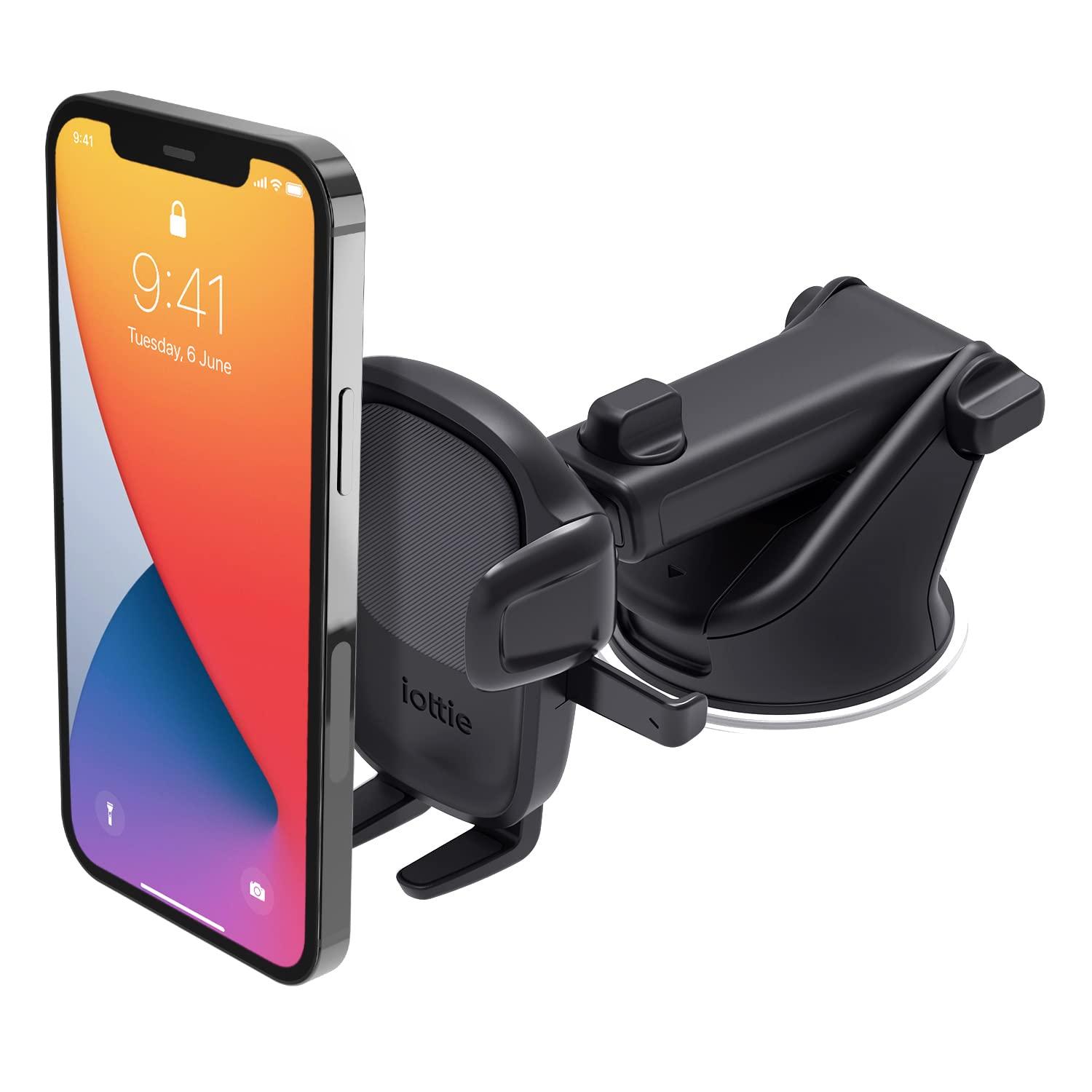 iOttie Easy One Touch Signature Dashboard & Windshield Universal Car Mount Phone Holder Desk Stand with Suction Cup Base and Telescopic Arm for iPhone, Samsung, Google, Huawei, Nokia, More Smartphones