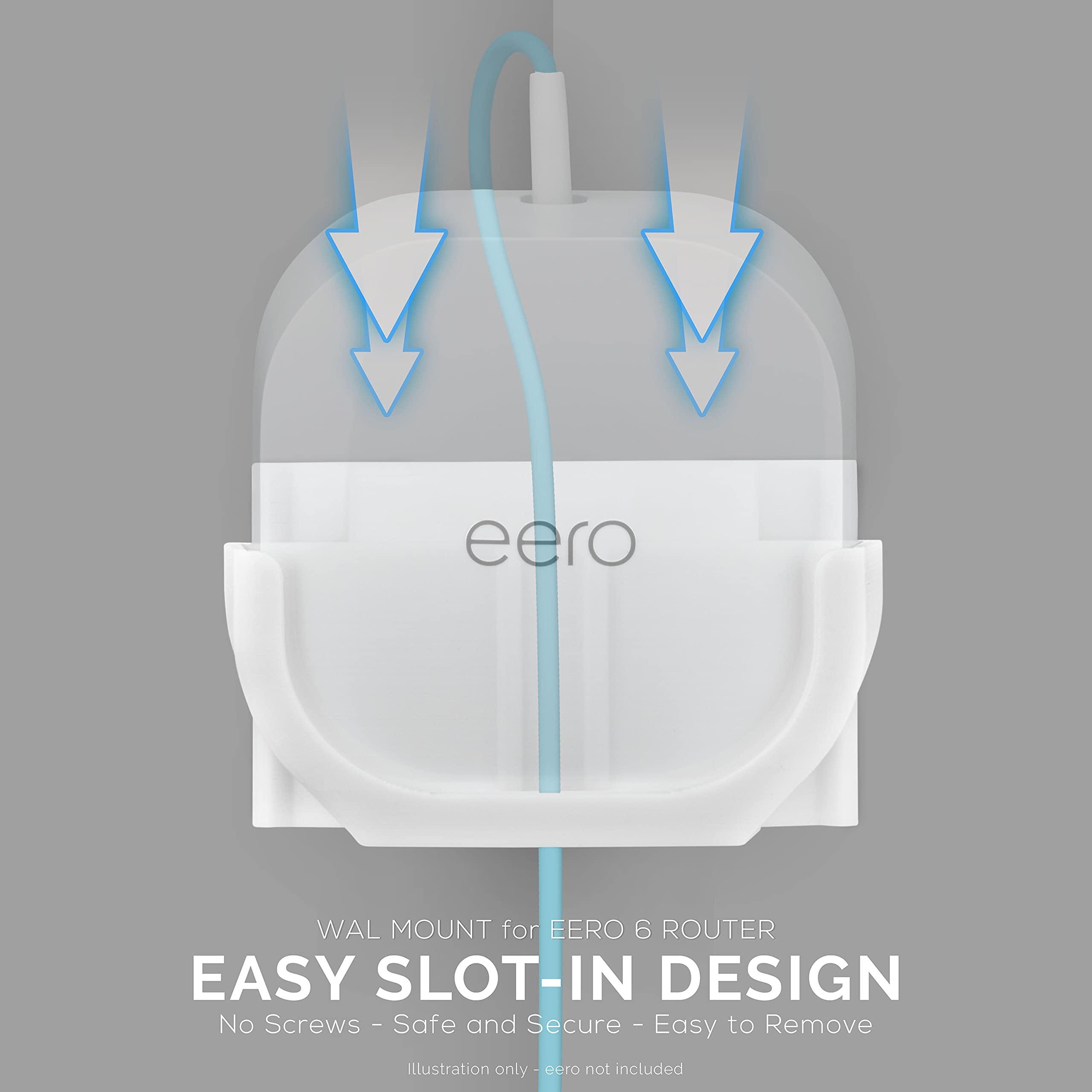 Screwless Wall Mount for Eero 6 Mesh WiFi Holder, Custom Design (NOT Compatible with Eero Pro 6 / Beacon), Strong VHB Adhesive, No Tools, No Mess, White by Brainwavz - Image 6