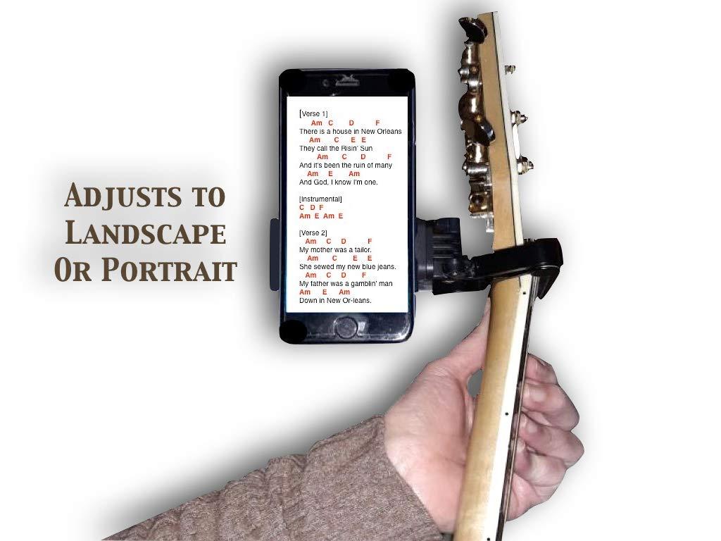 Smart-Po Smartphone Guitar Capo | Android and iPhone Compatible Dock Headstock Neck Clamp | Cell Phone Holder Aid Musicians | Electric or Acoustic Guitars - Image 7