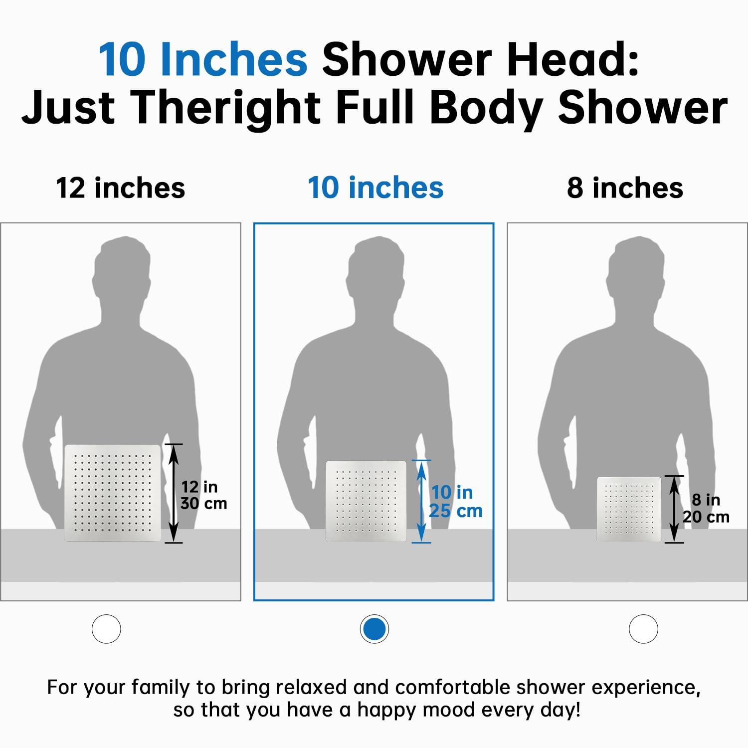 G-Promise All Metal 10 Inches Rainfall Shower Head with Handheld Spray Combo, 3 Settings Diverter, Adjustable Extension Arm with Lock Joints, 71 Inches Stainless Steel Hose (Brushed Nickel) - Image 8