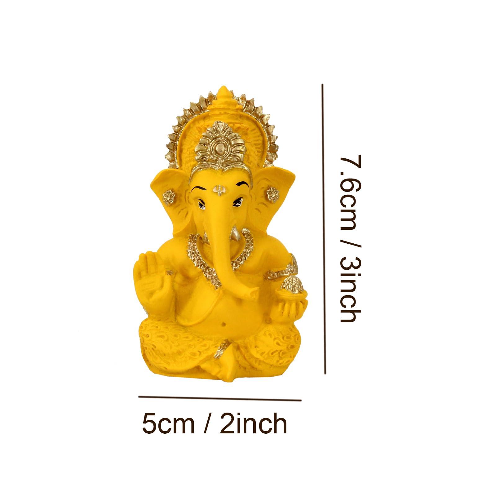 TIED RIBBONS Ganesh Statue for Car Dashboard | Resin, 3 Inch | Ganesha Statue for Home, Office, Desk, Pooja | Baby Ganesha Statues | Indian Decorations for Pooja Mandir Temple | Indian Return Gifts - Image 2