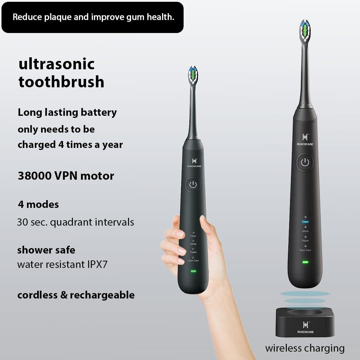 2-1 Oral Clean Kit- Water Dental flosser & Electric Toothbrush Combo- Brushing & Flossing- for Teeth Cleaning and Gum Health (Black) - Image 4