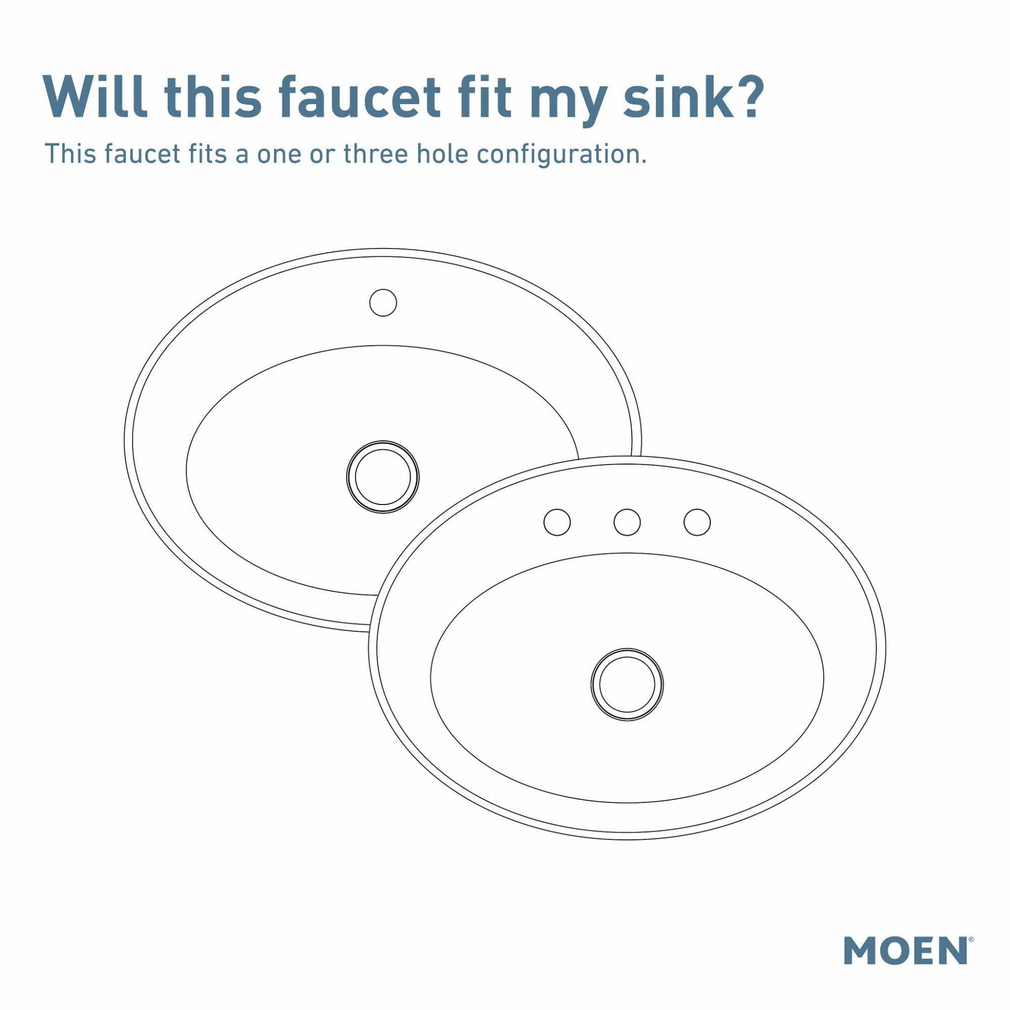 Moen 84980SRN Wellton Single-Handle Bathroom Faucet, One Hole Bathroom Sink Faucet with Optional Deck Plate and Drain Assembly, Spot Resist Brushed Nickel - Image 5