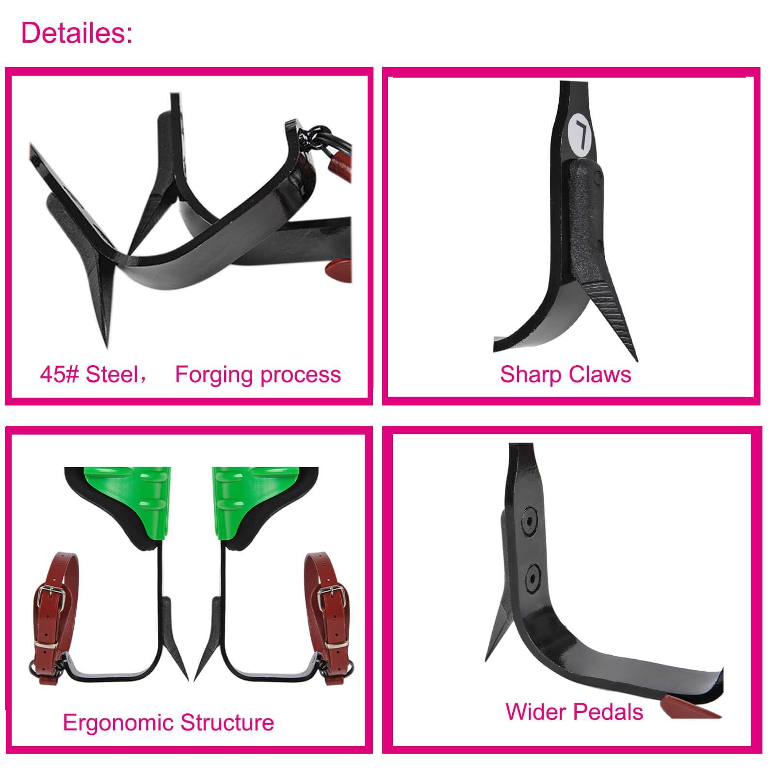 Rohseson Tree Climbing Spikes, Height Adjustable Tree Climbing Gear with Non-Slip Pedal, Upgraded Tree Climbing gaffs with Soft Padding for Logging, Tree Trimming,Tree surgen,Hunting - Image 2