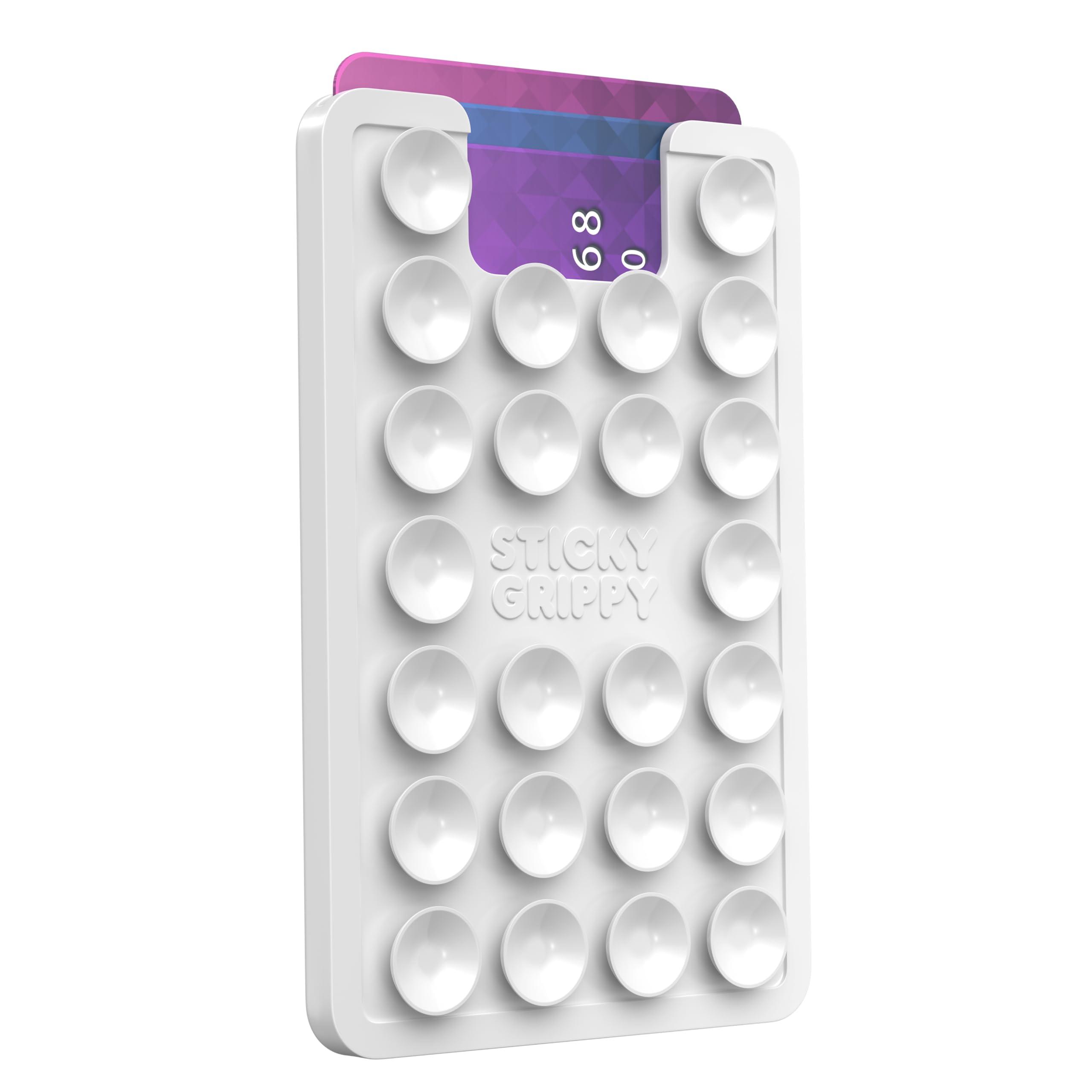 StickyGrippy Suction Phone Card Holder Mount, Phone Wallet, Silicon Adhesive Phone Accessory for iPhone and Android, Hands-Free Mirror Shower Phone Holder, TikTok Videos and Selfies (White) - Image 5