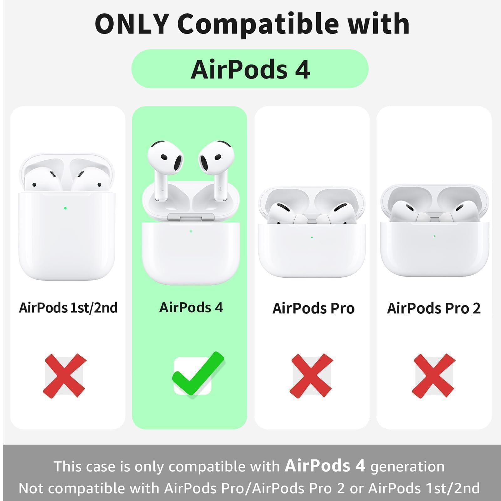 Woyinger for Airpods 4th Case Cover, Soft Silicone Case with Cleaner Kit, Keychain, Full Protection for Men and Women, Compatible with AirPods 4th Generation (Lilac) - Image 6