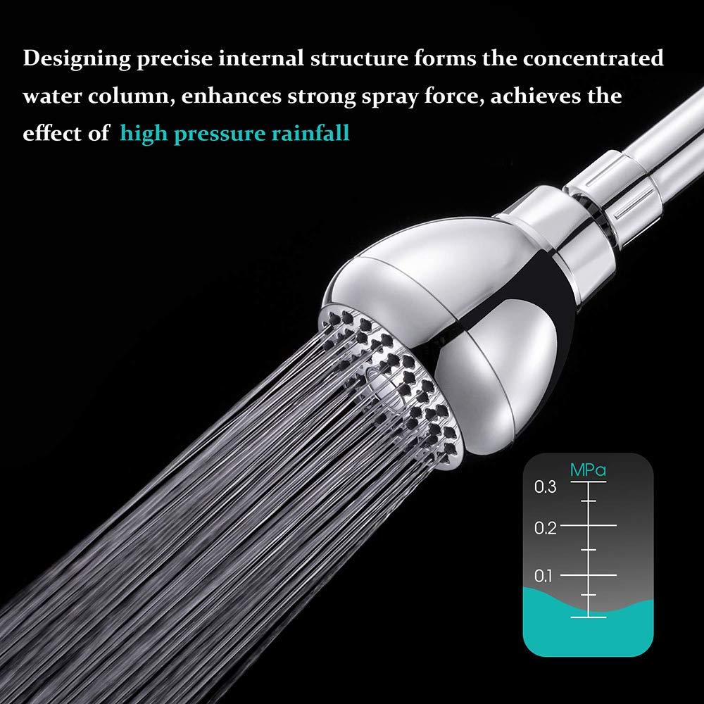 Aisoso High Pressure Shower Head 3 Inches Anti-clog Anti-leak Fixed Showerhead Chrome with Adjustable Swivel Brass Ball Joint for Relaxing and Comfortable Shower Experience - Image 6