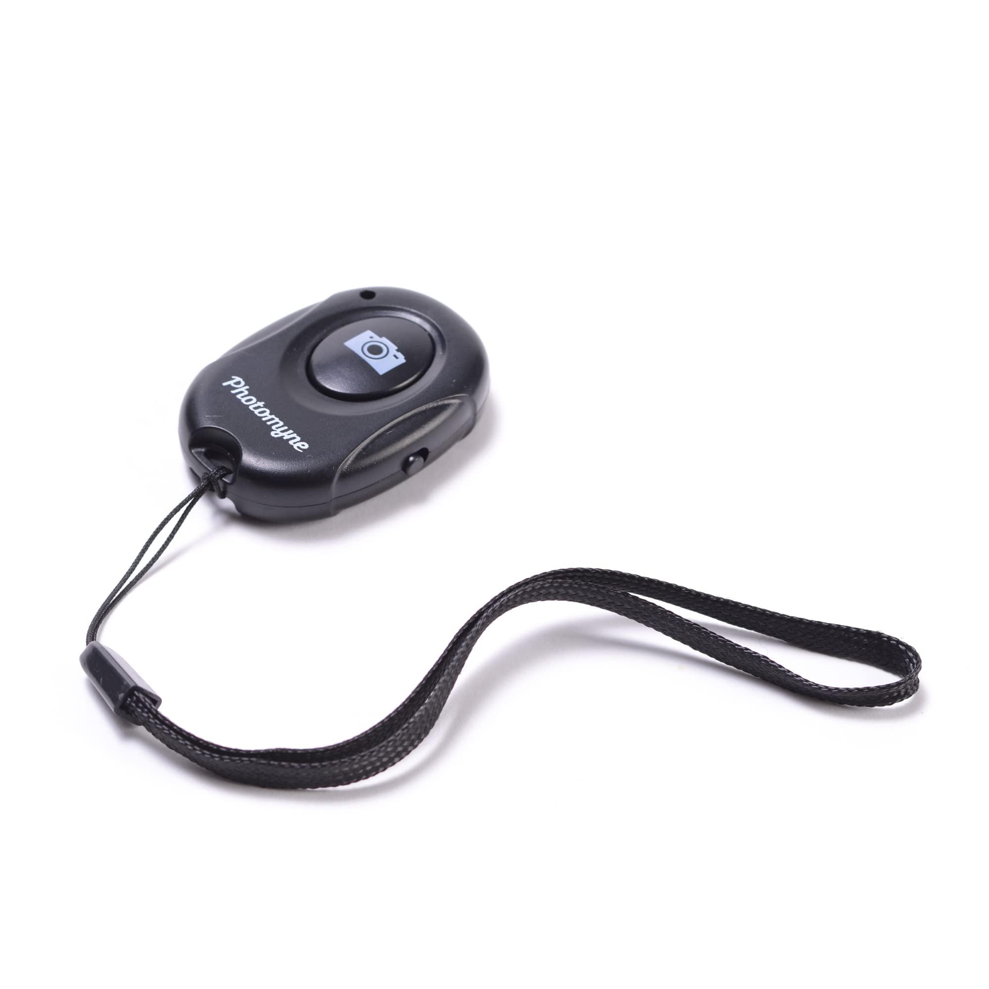 Photomyne Wireless Camera Shutter Clicker | Camera Shutter Remote Control for iPhone & Android Smartphones | Wireless Remote Control Selfie Button - Includes Wrist Strap (1 Pack)