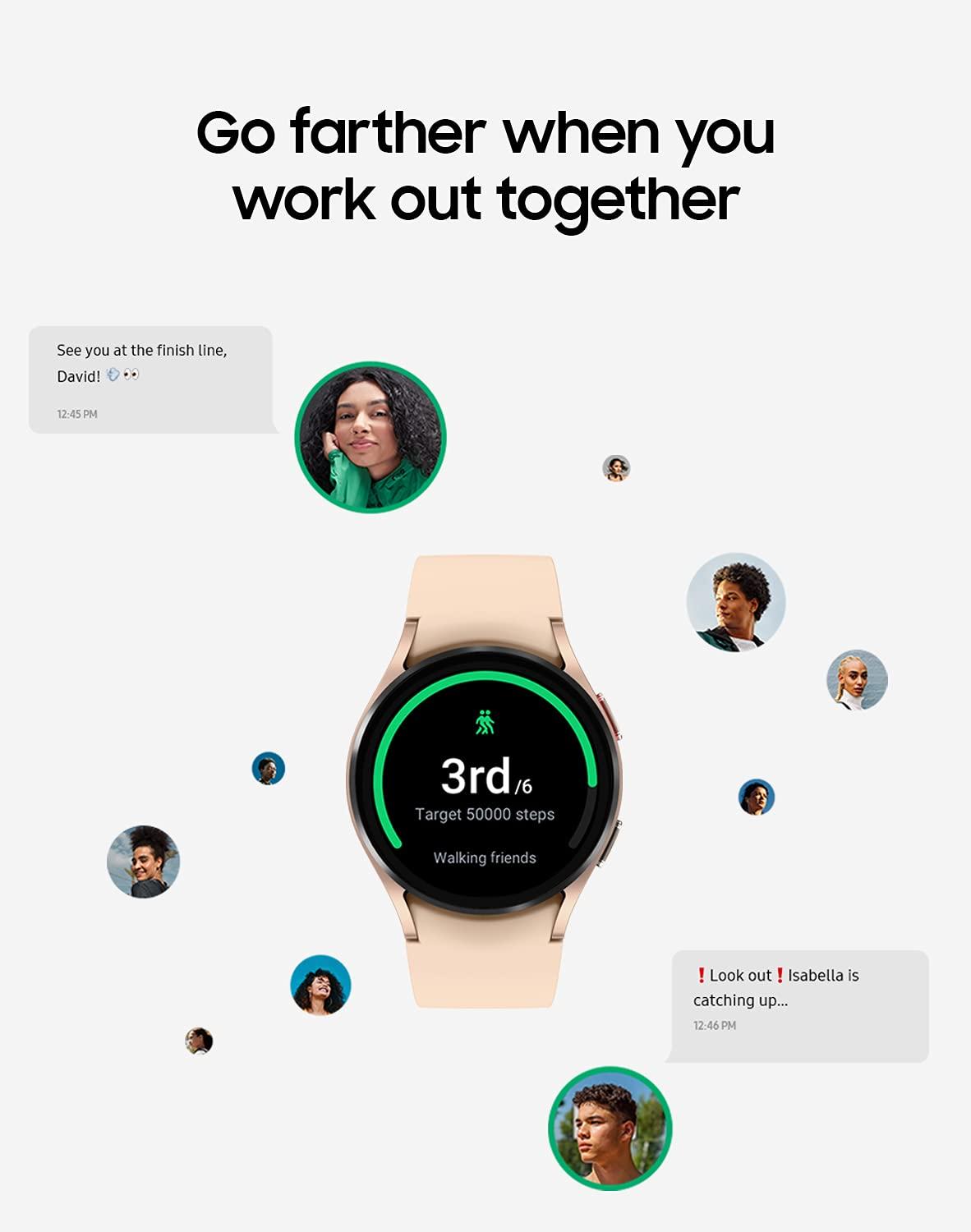 SAMSUNG Galaxy Watch 4 40mm Smartwatch with ECG Monitor Tracker for Health, Fitness, Running, Sleep Cycles, GPS Fall Detection, Bluetooth, US Version, SM-R860NZDAXAA, Pink Gold - Image 6