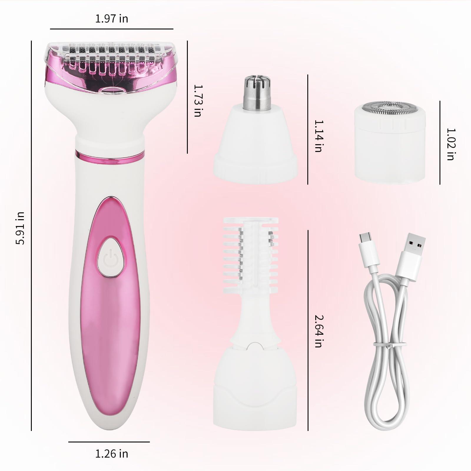 Beanify Wet & Dry Electric Razor for Women Men,4 in 1 Rechargeable Led Display Electric Shaver and Facial Hair Remover,Painless Ladies Body Razors for Nose Face Body Leg Bikini Arm Hair (Purple) - Image 5