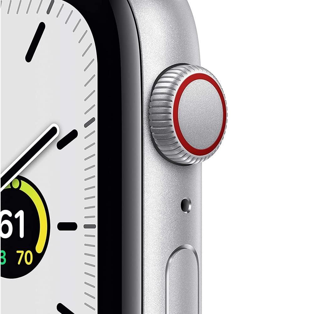 Apple Watch SE (GPS + Cellular, 40mm) - Silver Aluminum Case with White Sport Band (Renewed) - Image 2