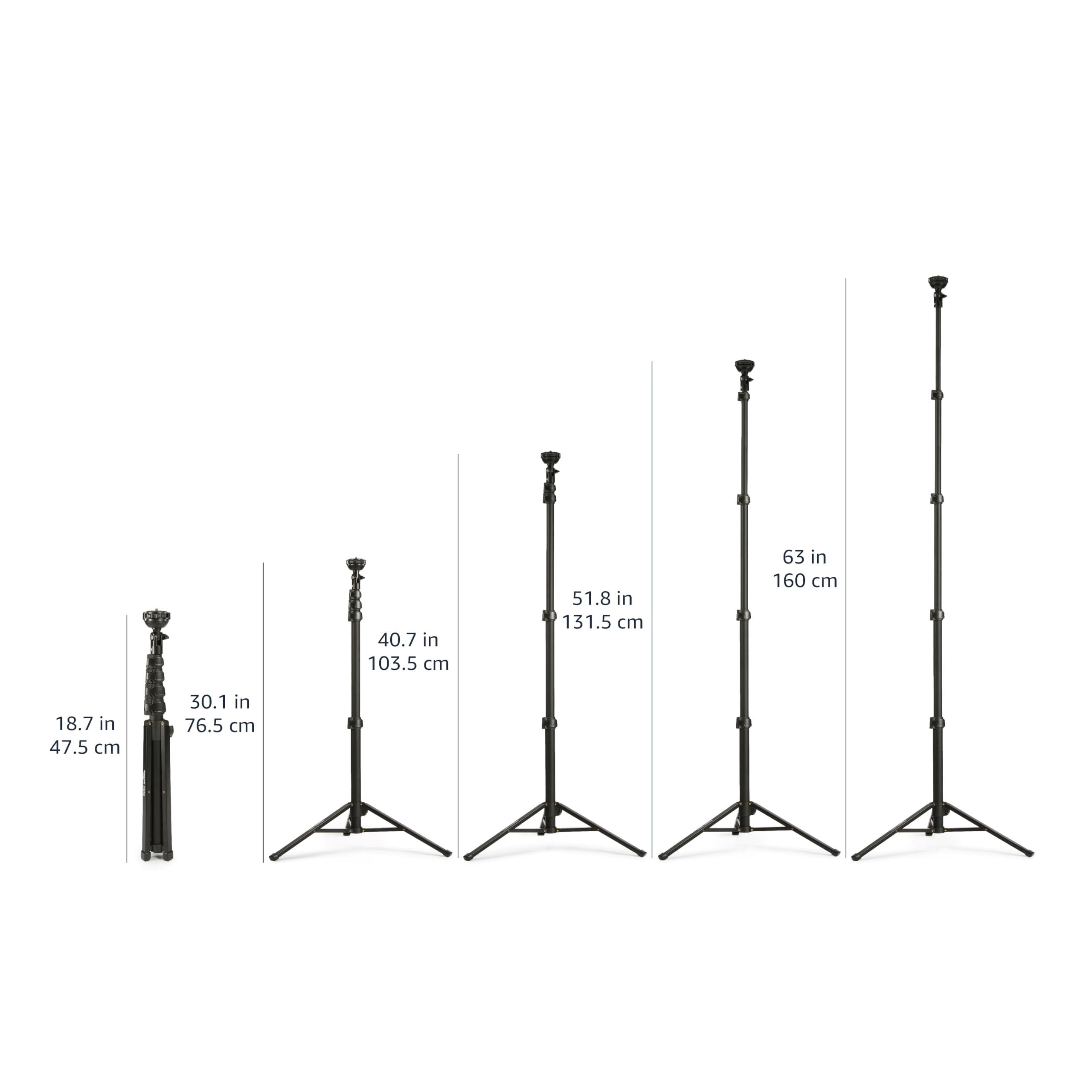 Amazon Basics 64-inch Extendable Tripod for iPhones and Smartphones, Selfie Stick Mode and Phone Tripod Mode, Black - Image 2