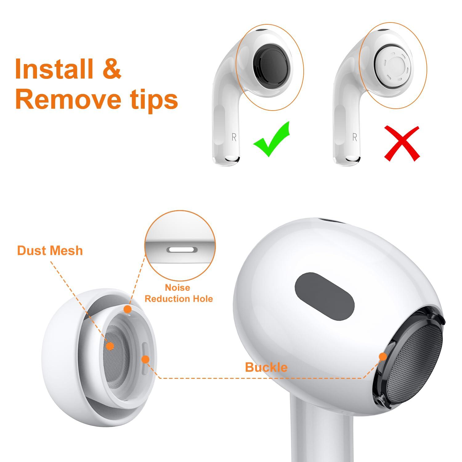Link Dream 12 Pieces Replacement Ear Tips for AirPods Pro / AirPods Pro 2 Silicon Ear Buds Tips with Portable Storage Box (S/M/L) (6 Pairs) - Image 4
