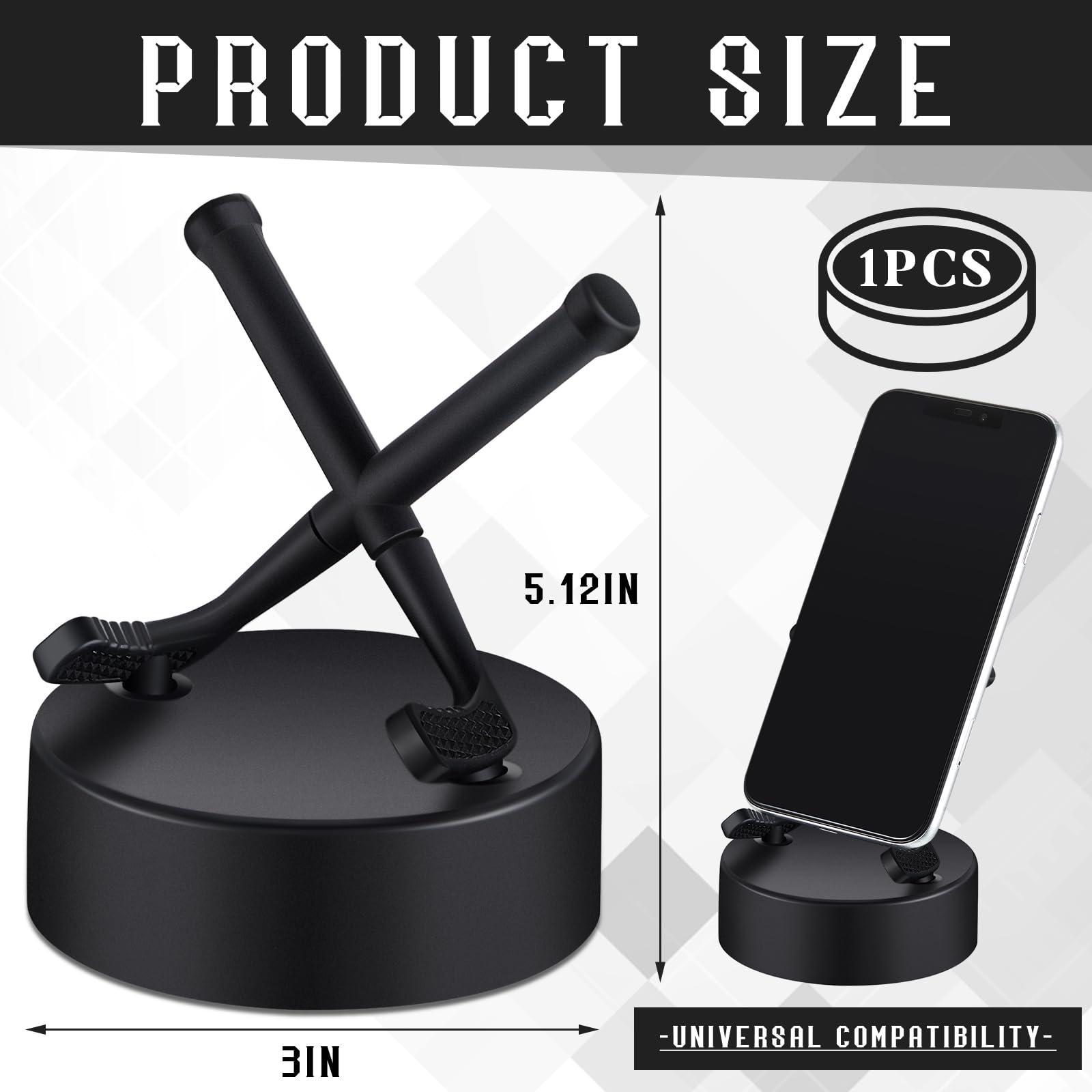 Dunzy Hockey Puck Phone Stand Hockey Cell Phone Stand Universal Smartphone Holder for Desk Accessories Home Office Desktop, Compatible with Most Mobile Phones(2 Pcs) - Image 2