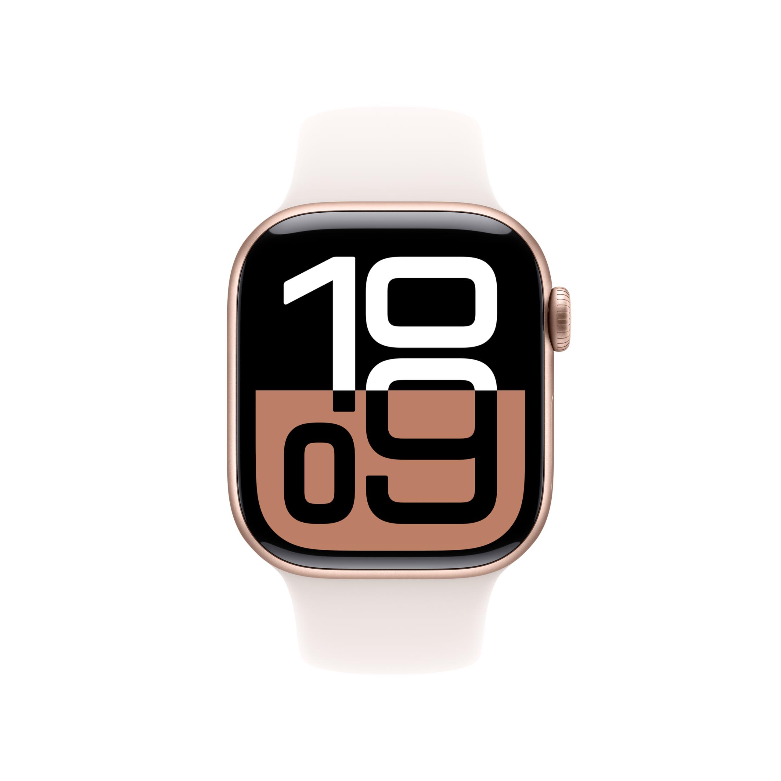 Apple Watch Series 10 [GPS + Cellular 42mm case] Smartwatch with Rose Gold Aluminium Case with Light Blush Sport Band - S/M. Fitness Tracker, ECG App, Always-On Retina Display, Water Resistant - Image 3