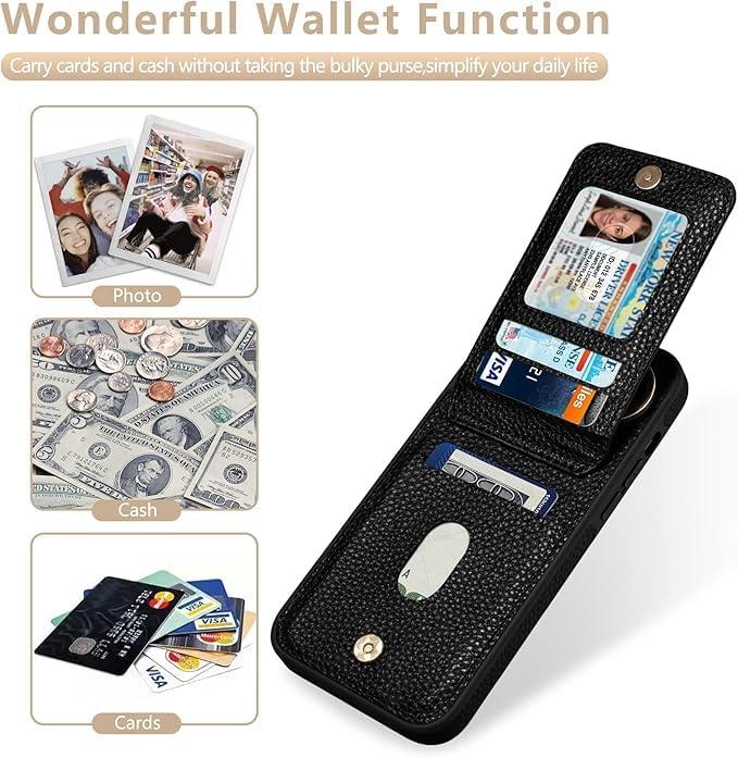 Keallce Case for iPhone 16 Pro Max 6.9'', Detachable Crossbody Case Wallet with RFID Blocking Card Holder, 360ｰRing Stand, Folio Leather iPhone Cover Lanyard Strap Lady for iPhone 16 Pro Max, Black - Image 3