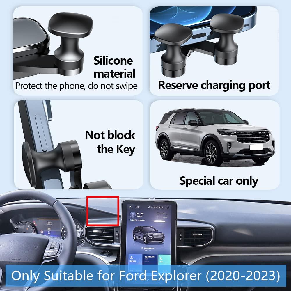 LUNQIN Car Phone Holder Mount for 2020 2021 2022 2023 2024 Ford Explorer Auto Accessories Interior Decoration Mobile Cell Smartphone Bracket - Image 5