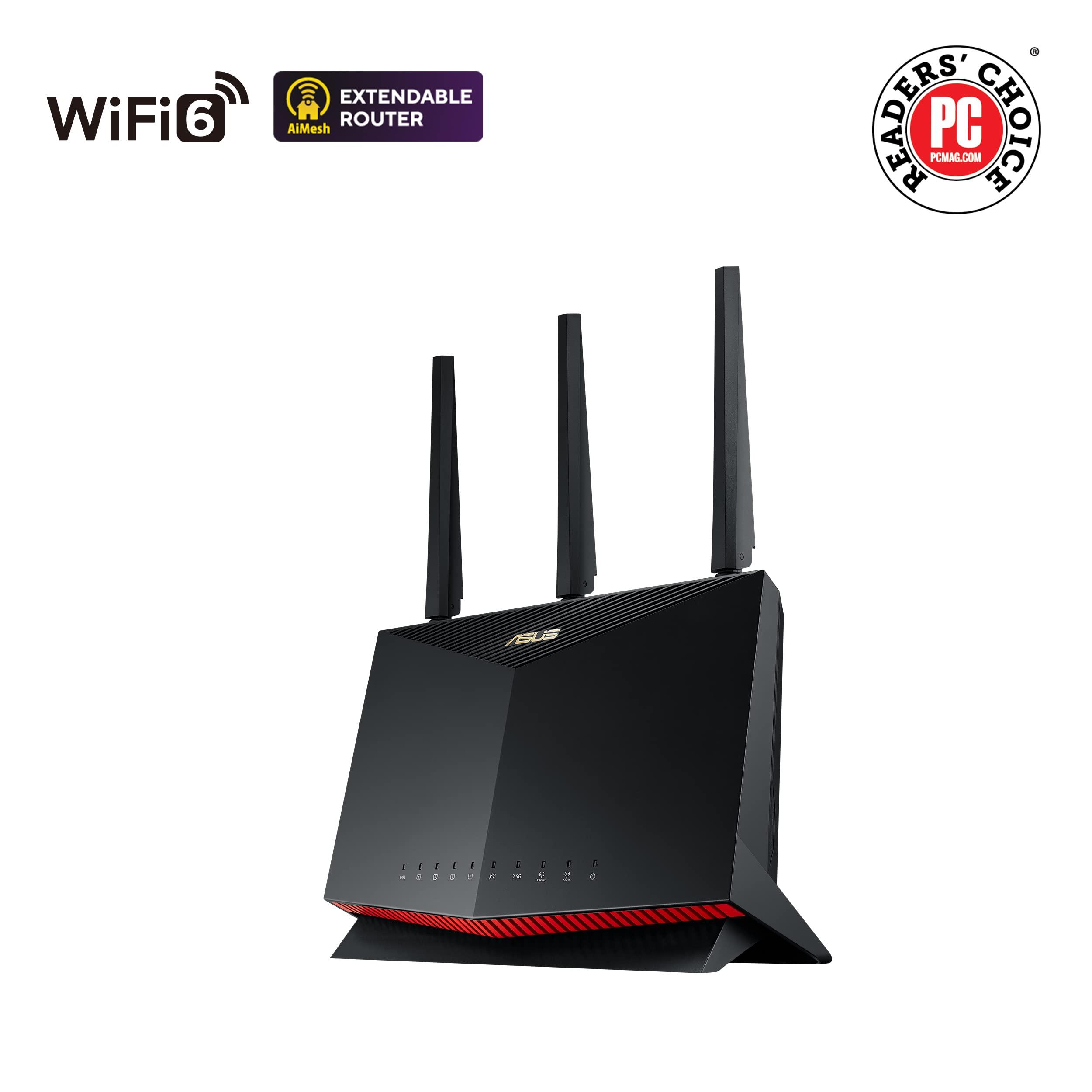 ASUS RT-AX86U Pro (AX5700) Dual Band WiFi 6 Extendable Gaming Router, 2.5G Port, Gaming Port, Mobile Game Mode, Port Forwarding, Subscription-free Network Security, VPN, AiMesh Compatible - Image 2