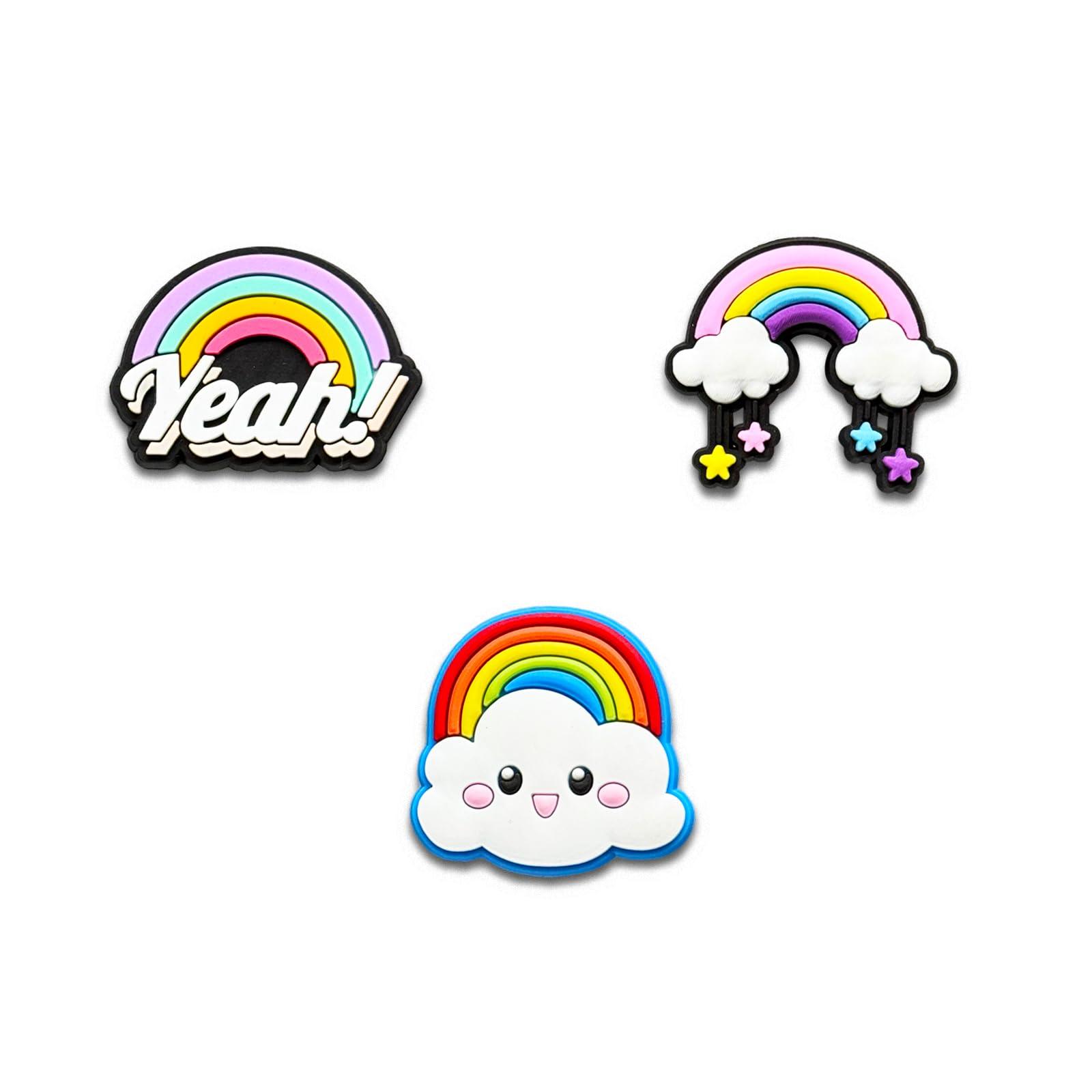 Wlyosvje 10Pcs Rainbows Shoe Charms for Clog Sandals, Cute Rainbows Shoes Decoration Charms for Teen Adults - Image 3