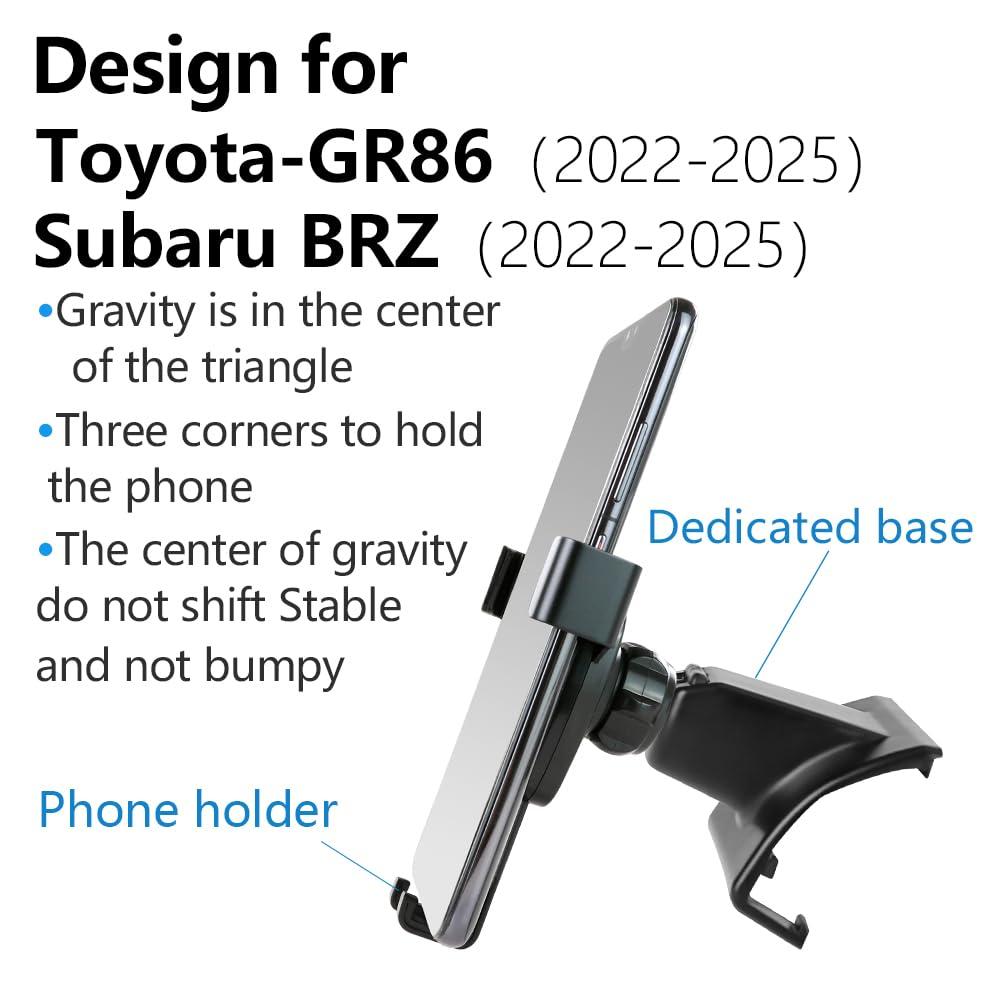 Car Phone Holder for Toyota GR86 2022 2023 2024 2025，Subaru BRZ 2022 2023 2024 2025 Auto Accessories Navigation Bracket Interior Decoration Screen Dash Board Smartphone Mobile Cell Phone Mount case - Image 6