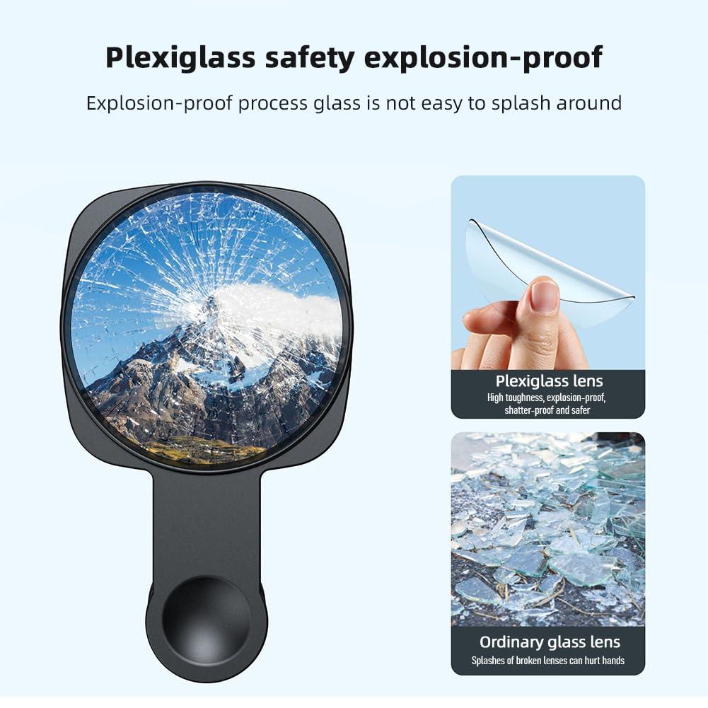 Kalofaye Selfie Mirror Compact Phone Mirror Universal Phone Clip for iPhone 15/14/13/12 Android Samsung Smartphone Selfie Vlog Accessories - Image 2