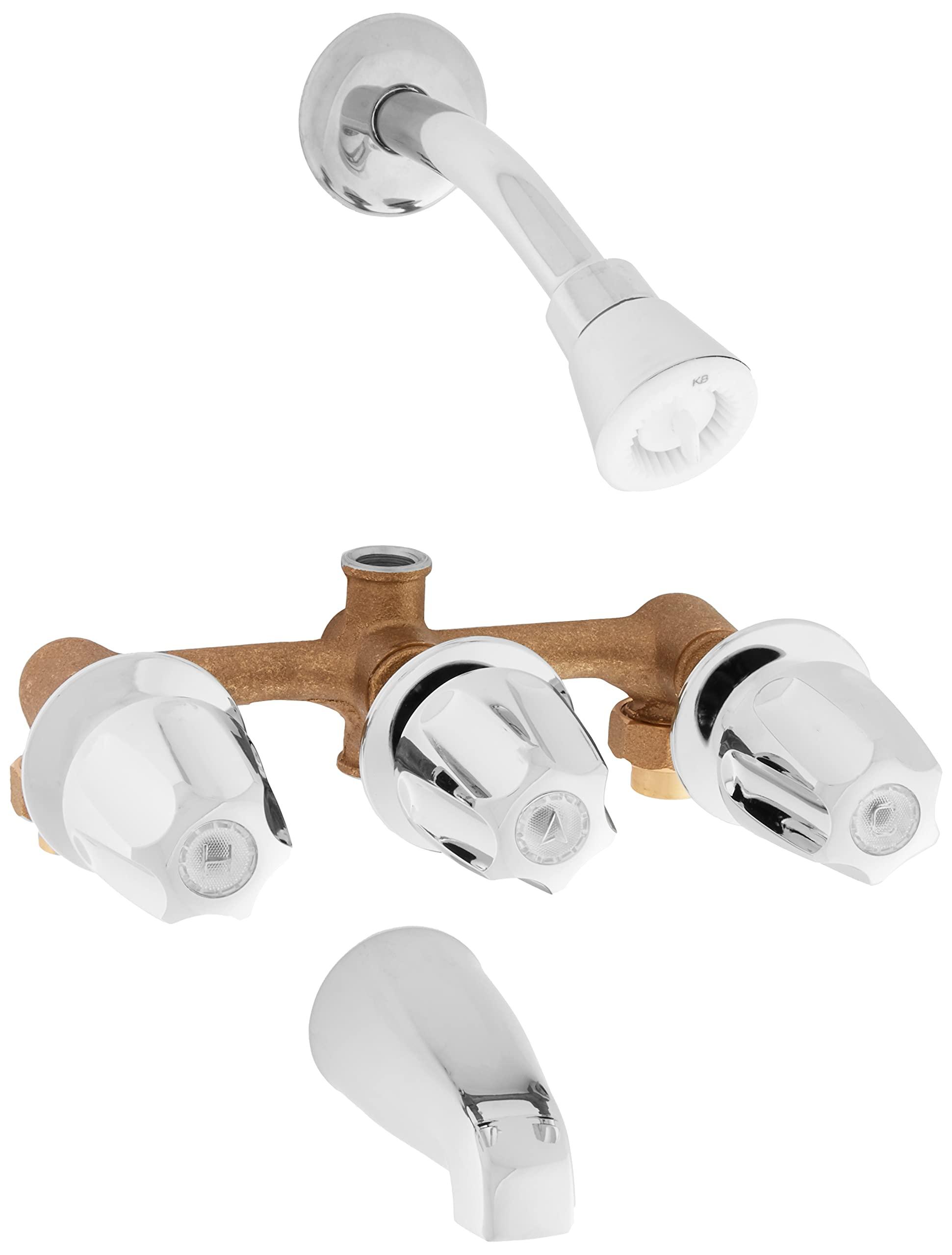 Kingston Brass Elements of Design EF110 Saloon 3-Handle Tub & Shower Faucet, 5", Polished Chrome