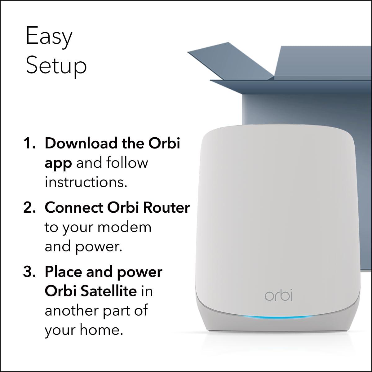 NETGEAR Orbi Whole Home Tri-Band WiFi 6 Mesh Network System (RBK752P) – Router with 1 Satellite Extender, Security Features, Coverage up to 5,000 sq. ft., 75 Devices, AX5200 802.11ax (Up to 5.2Gbps) - Image 8