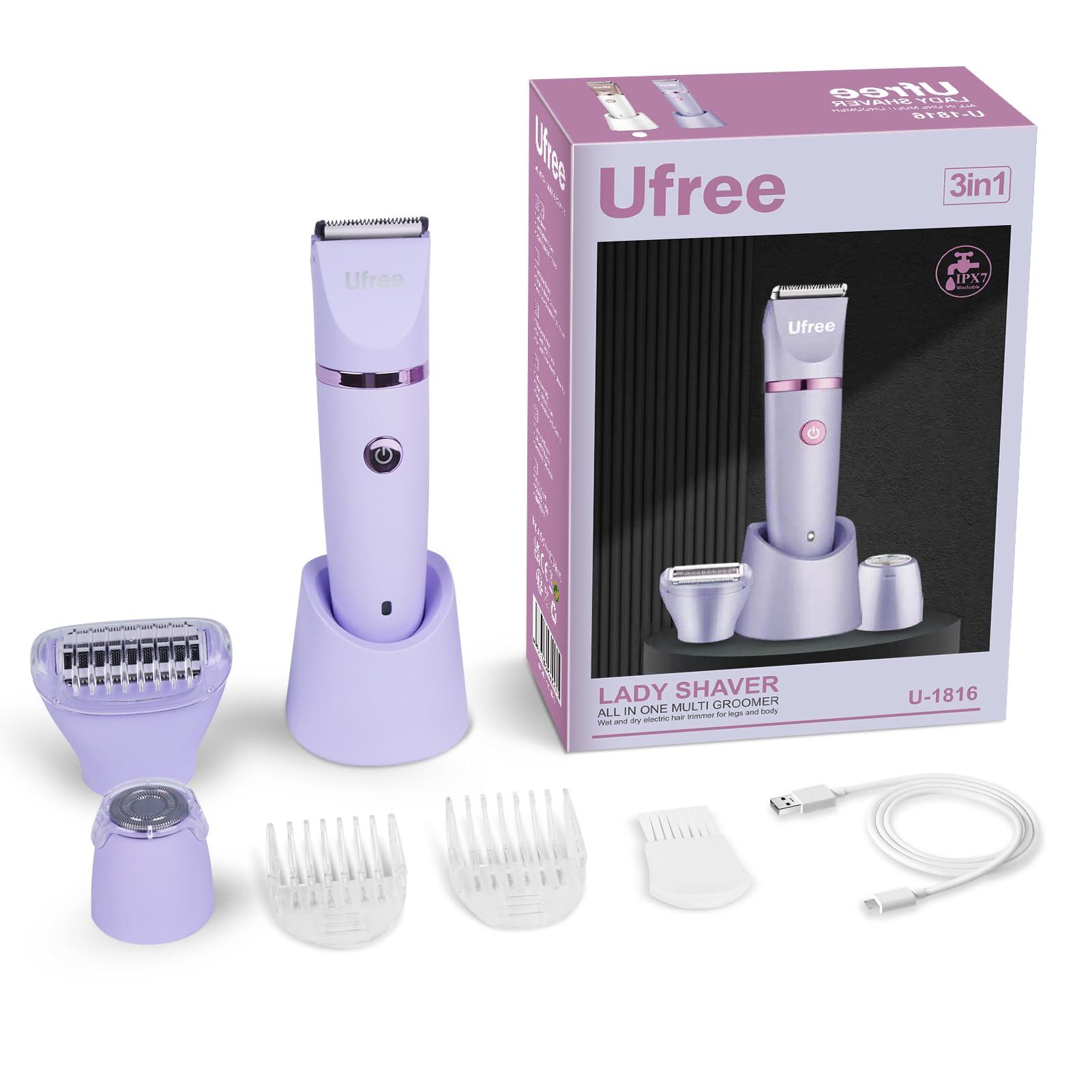 Ufree Bikini Trimmer Electric Razors for Women, Rechargeable Pubic Body Hair Trimmer Electric Shaver for Legs Body Hair, Bikini Shaver IPX7 Waterproof, Gifts for Women, Purple - Image 7