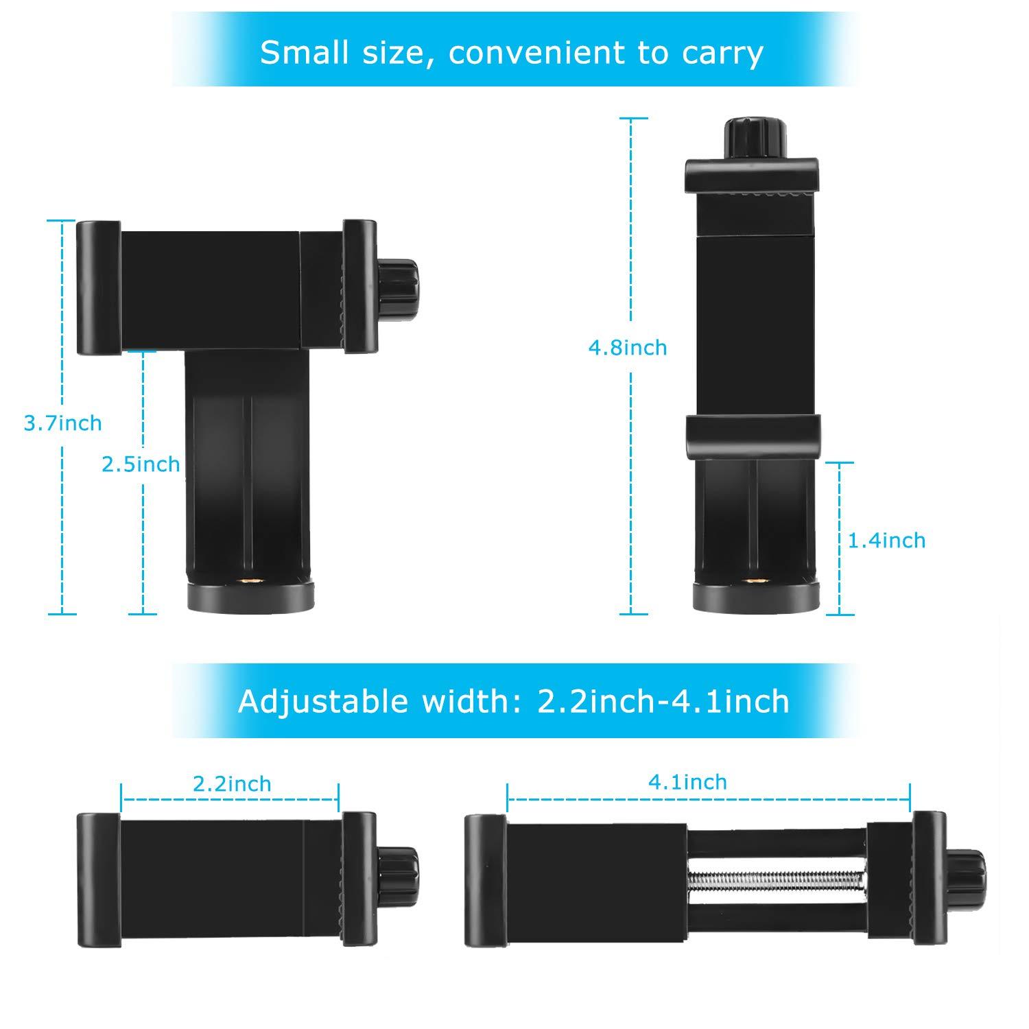 SharingMoment Premium Smartphone Holder/Vertical and Horizontal Tripod Mount Adapter Rotatable Bracket with 1/4 inch Screw/Adjustable Clip for iPhone, Android Cell Phone, Selfie Stick, Camera Stand - Image 4