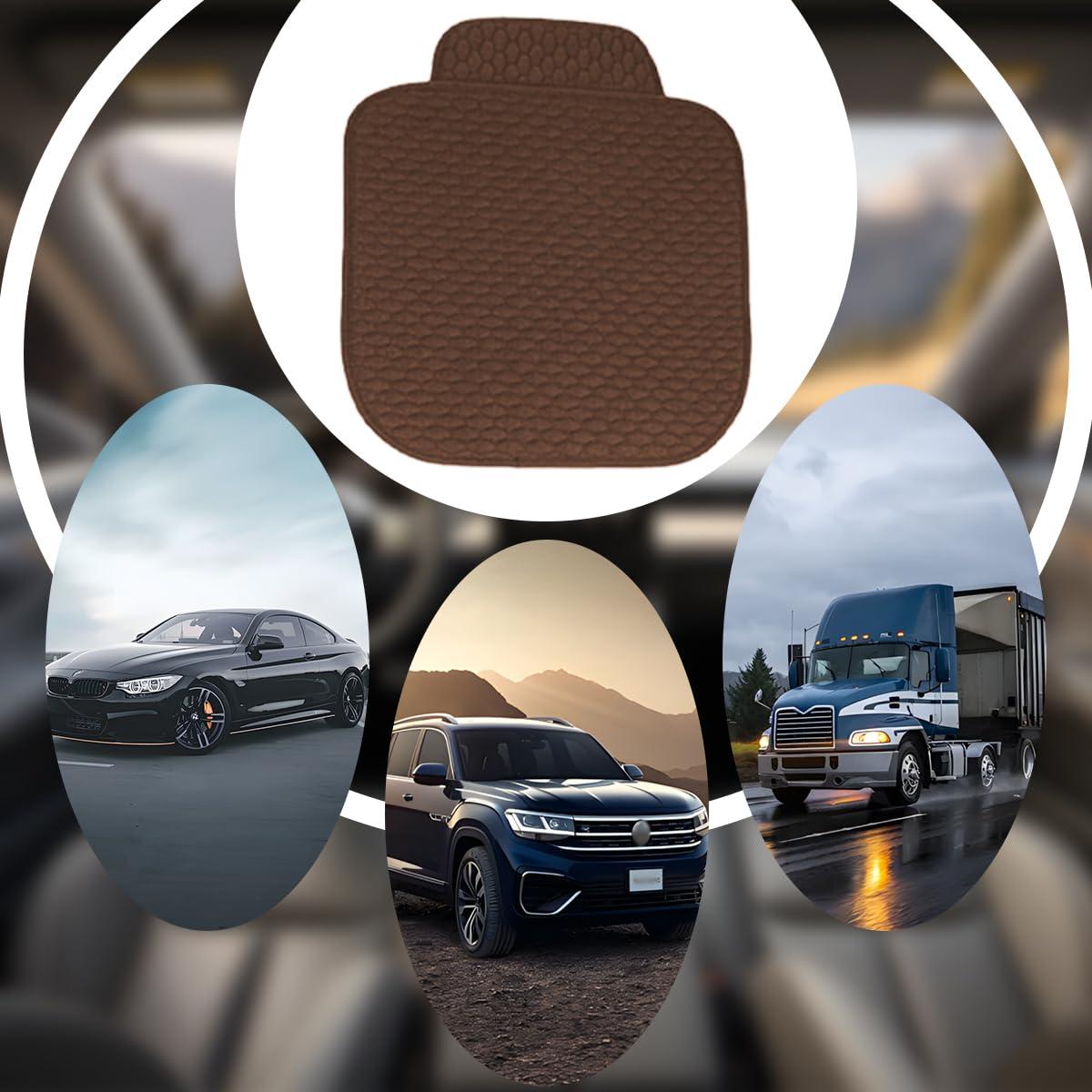 BELOMI Car Seat Bottom Cover Pad, 2PCS Linen Vehicle Front Seat Protector with Storage Pocket, Anti-Slip Automotive Seat Protection Cushion Mat, Universal Fit for Most Sedans SUV Pick-up (Coffee) - Image 6