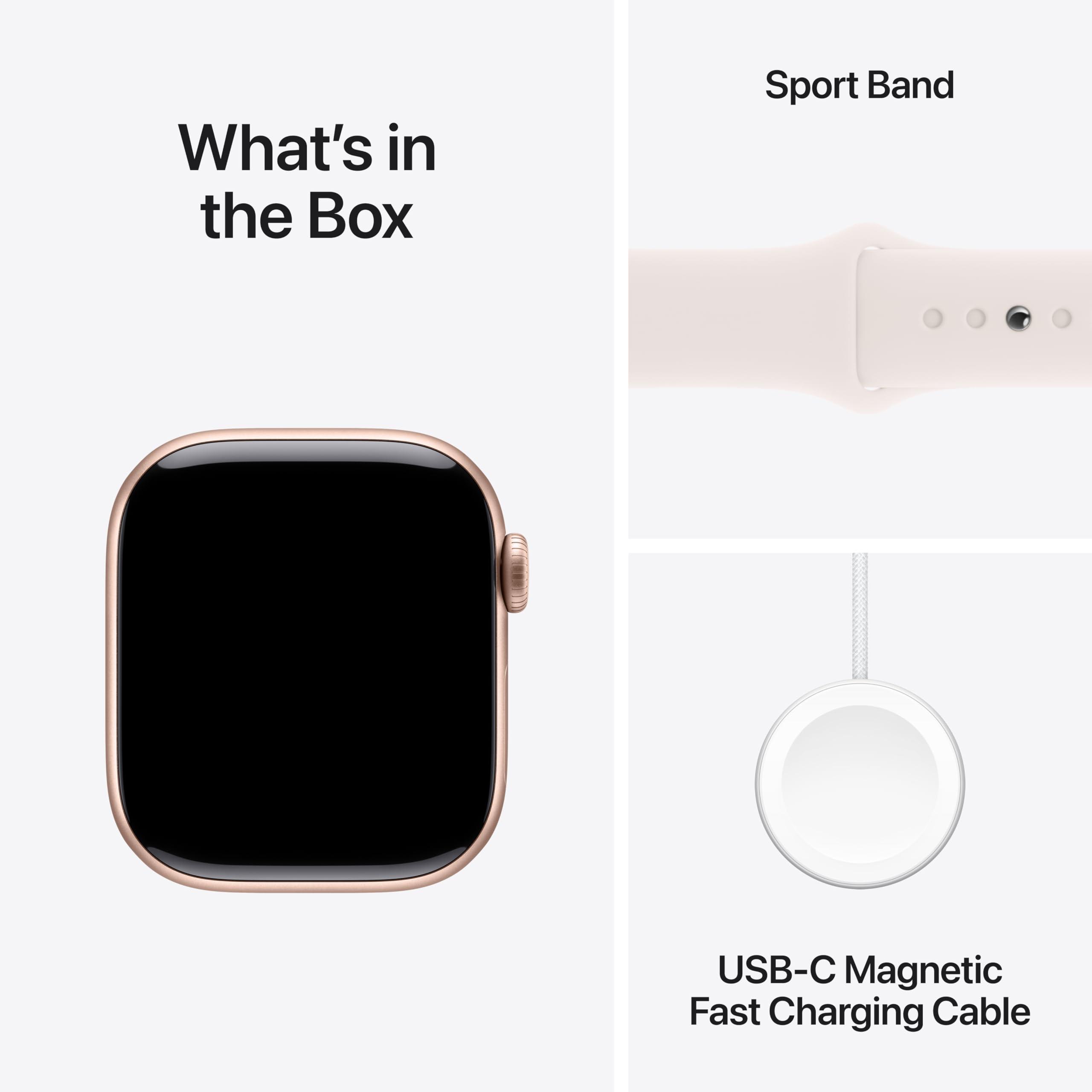 Apple Watch Series 10 [GPS + Cellular 42mm case] Smartwatch with Rose Gold Aluminium Case with Light Blush Sport Band - S/M. Fitness Tracker, ECG App, Always-On Retina Display, Water Resistant - Image 7