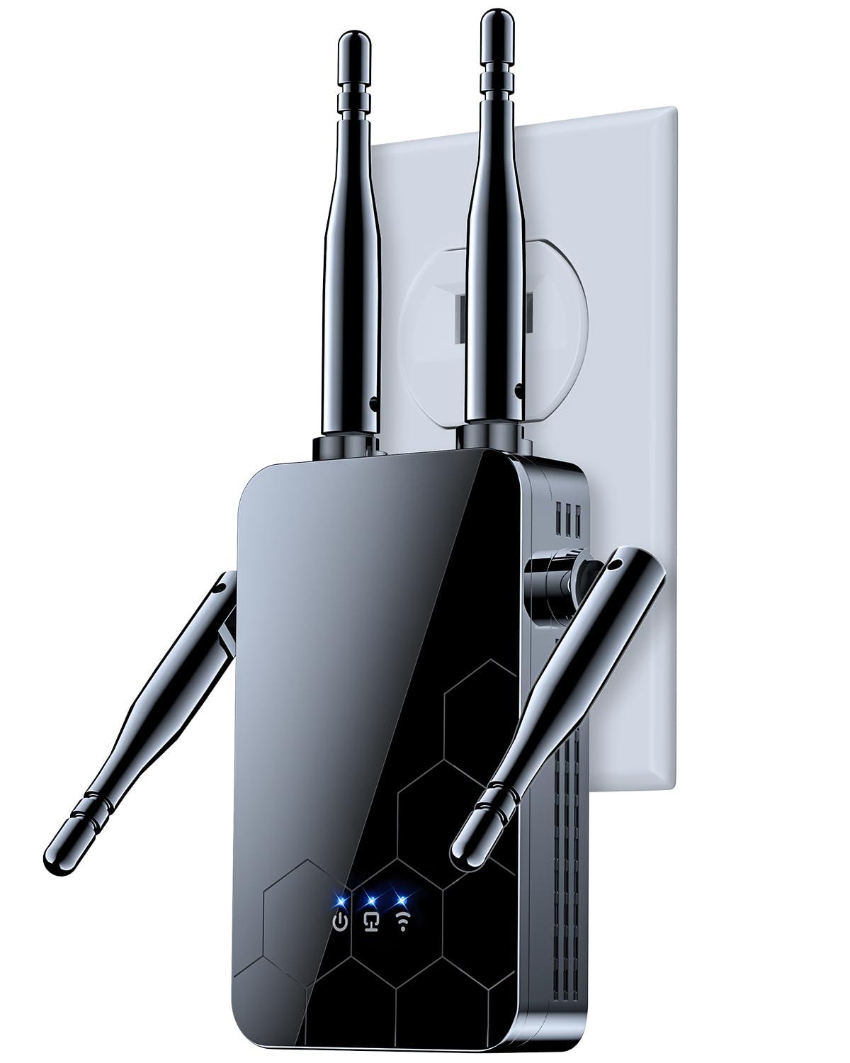 WiFi Extender Internet Booster, 10000 Sq.ft Long Range Repeater Wireless Routers Amplifier, Support More Network Devices at Home
