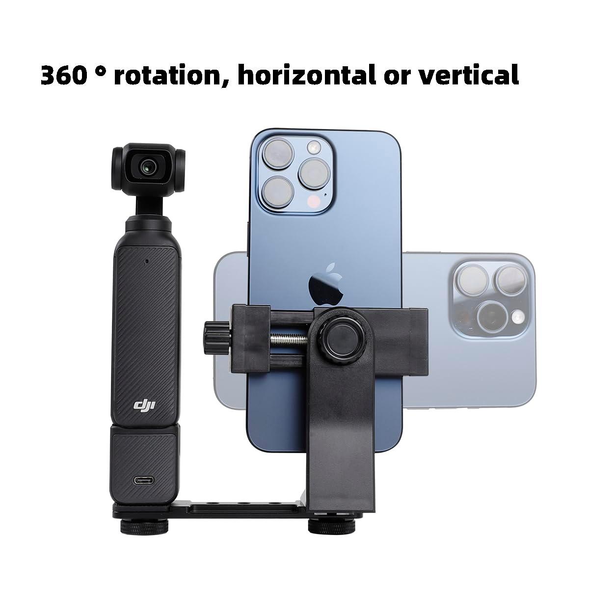 Leenconghui Phone Holder for DJI Osmo Pocket 3, Cell Phone Mount Expansion Accessories with 1/4" Thread Hole Used with Tripod and Extension Rod - Image 4