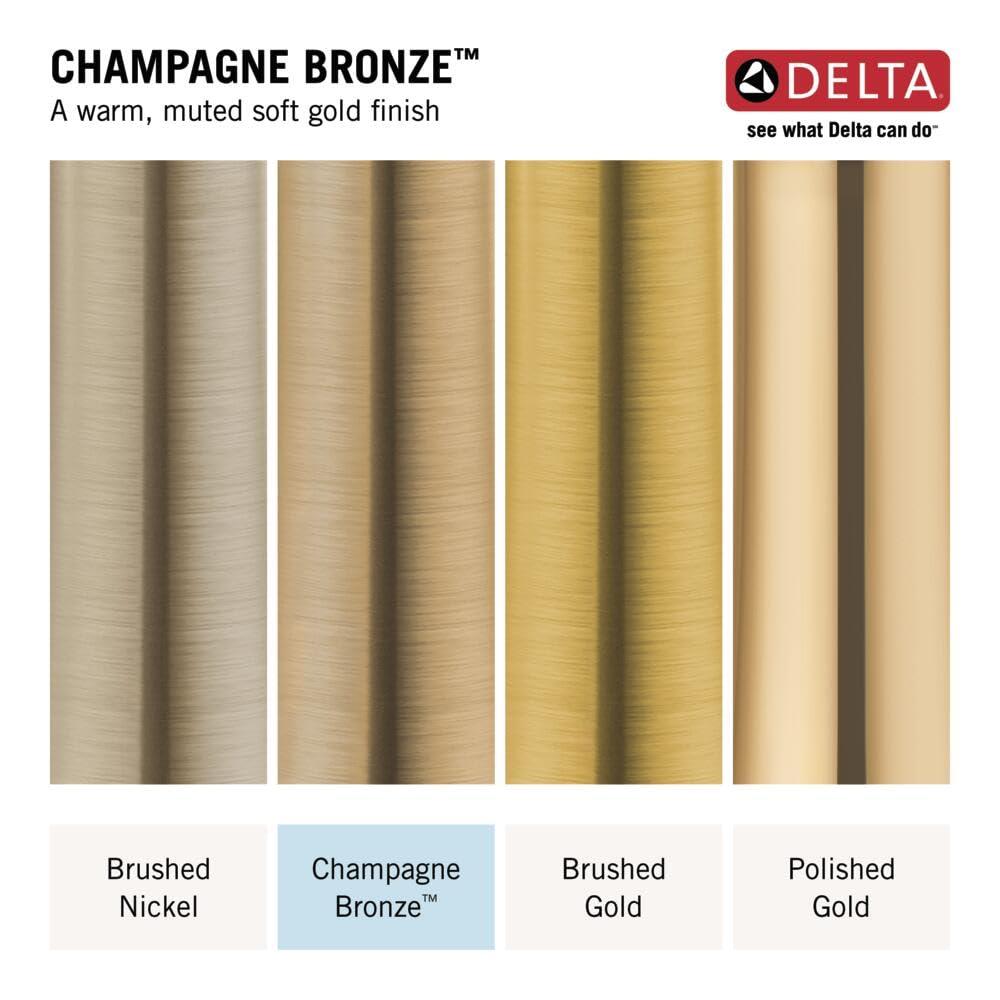 Delta Faucet Modern Raincan 2-Setting Square Shower System Including Rain Shower Head and Handheld Spray Gold, Rainfall Shower System Gold, Shower Valve and Trim Kit, Champagne Bronze 342701-CZ - Image 5