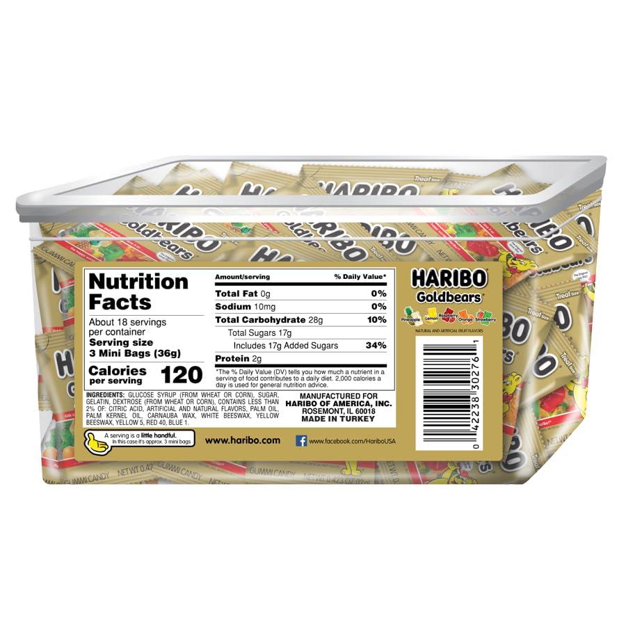 HARIBO Goldbears, Gummi Candy, 22.8 oz Tub (54 Packs) Assorted Flavors - Image 2